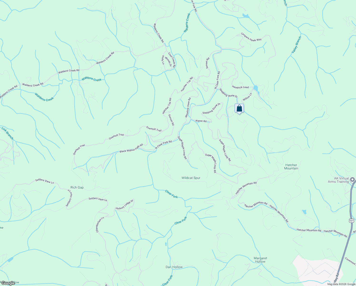 map of restaurants, bars, coffee shops, grocery stores, and more near 2509 Wildcat Ridge Road in Pigeon Forge