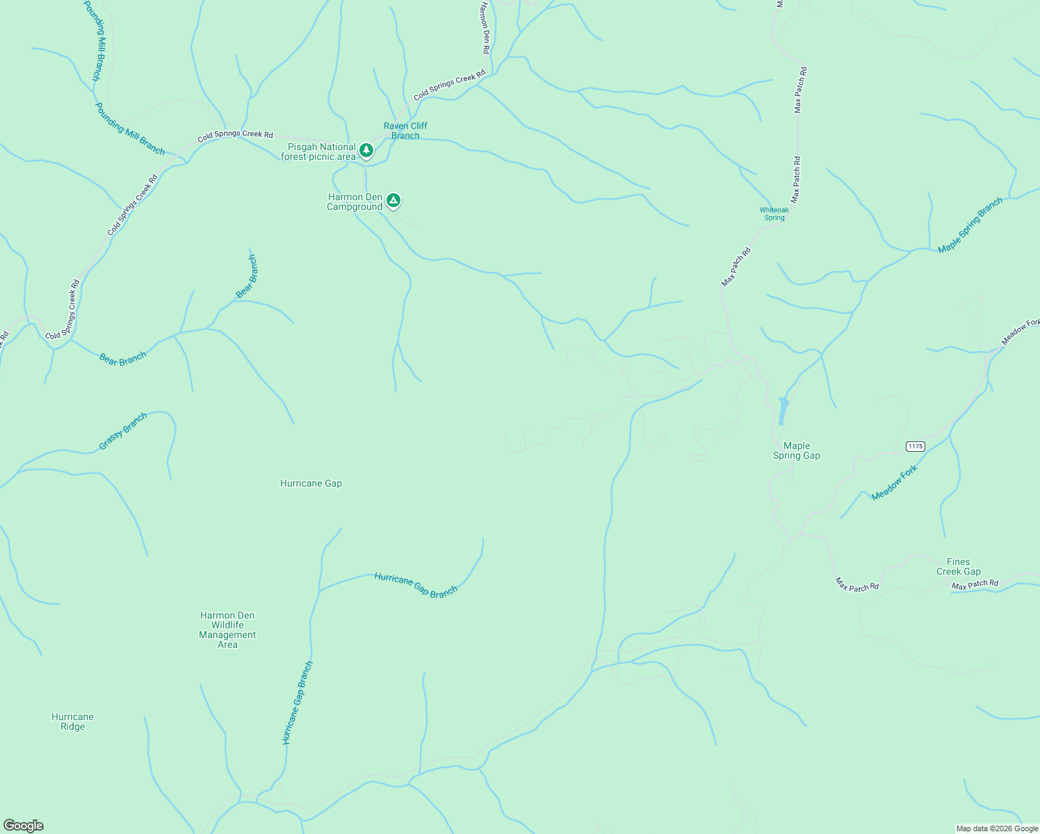 map of restaurants, bars, coffee shops, grocery stores, and more near 485 Ore Knob Road in Hot Springs