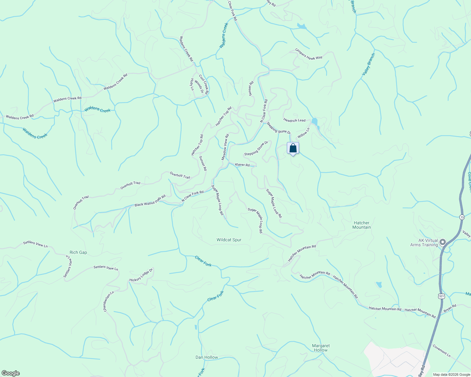 map of restaurants, bars, coffee shops, grocery stores, and more near 3121 Clearview Road in Pigeon Forge