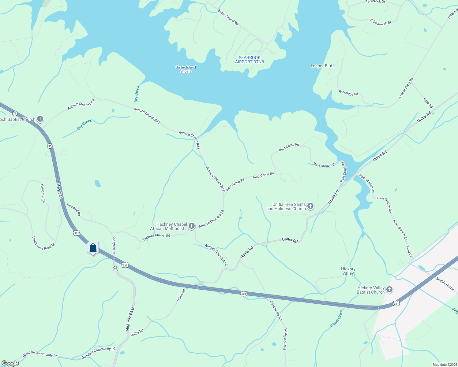 map of restaurants, bars, coffee shops, grocery stores, and more near 5737 Rest Camp Road in Lenoir City