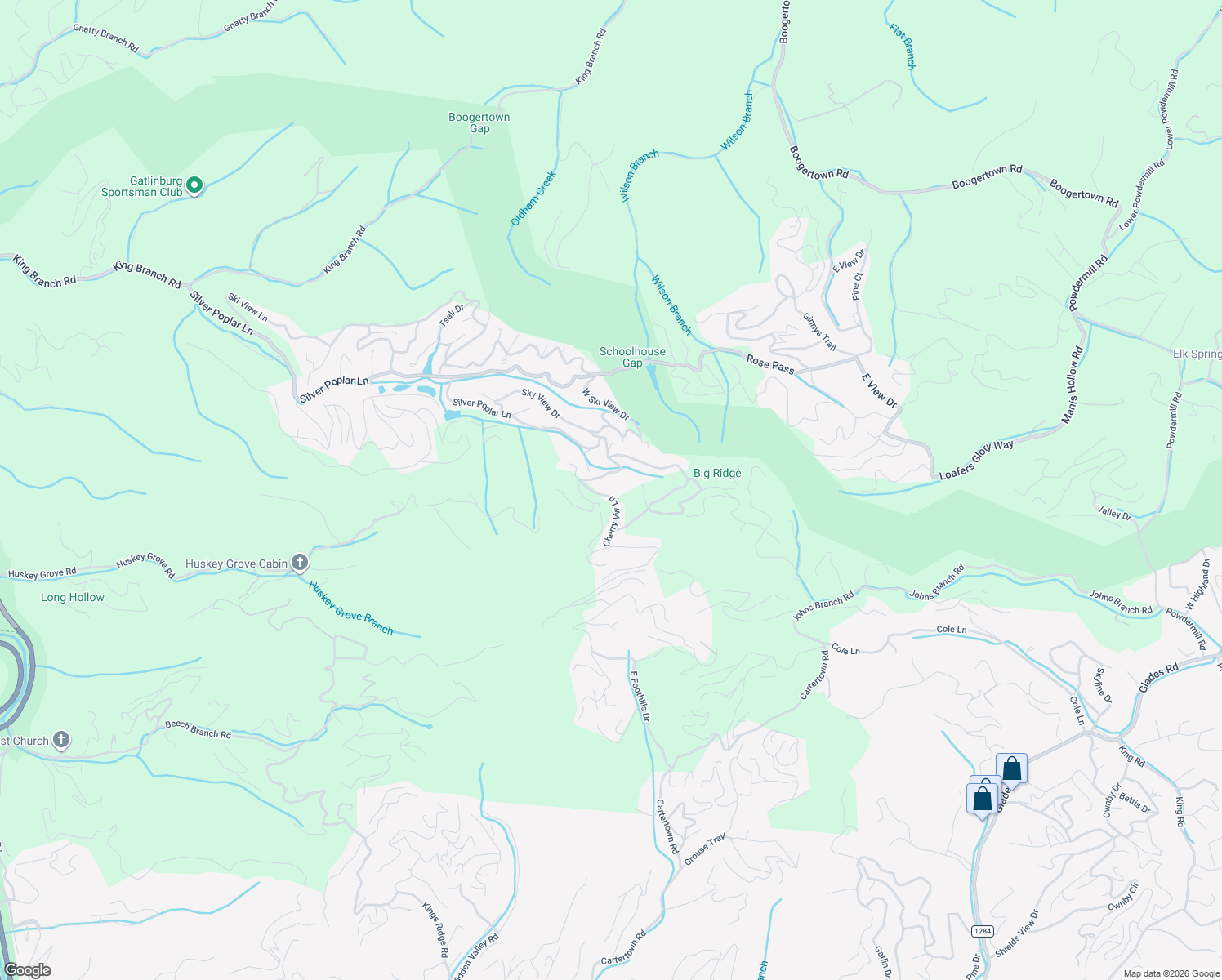 map of restaurants, bars, coffee shops, grocery stores, and more near 1731 Orchard Drive in Sevierville