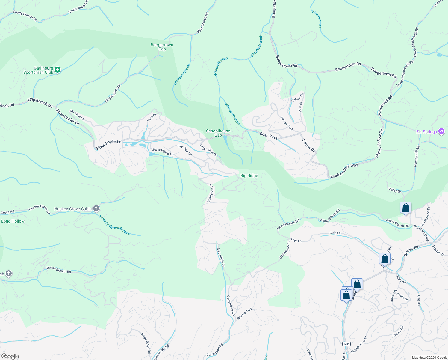 map of restaurants, bars, coffee shops, grocery stores, and more near 1925 Battle Top Road in Sevierville