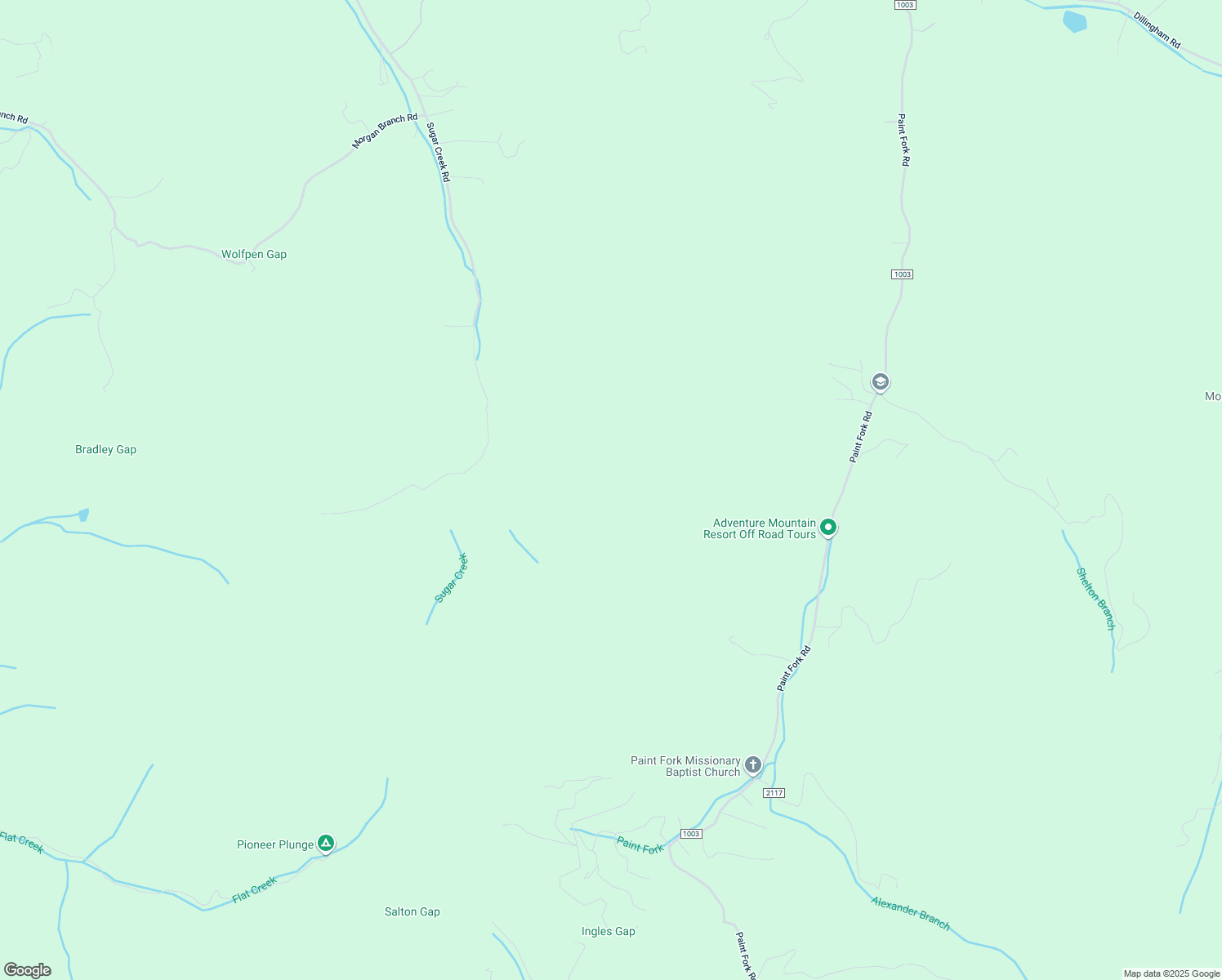 map of restaurants, bars, coffee shops, grocery stores, and more near 428 Sugar Creek Road in Weaverville
