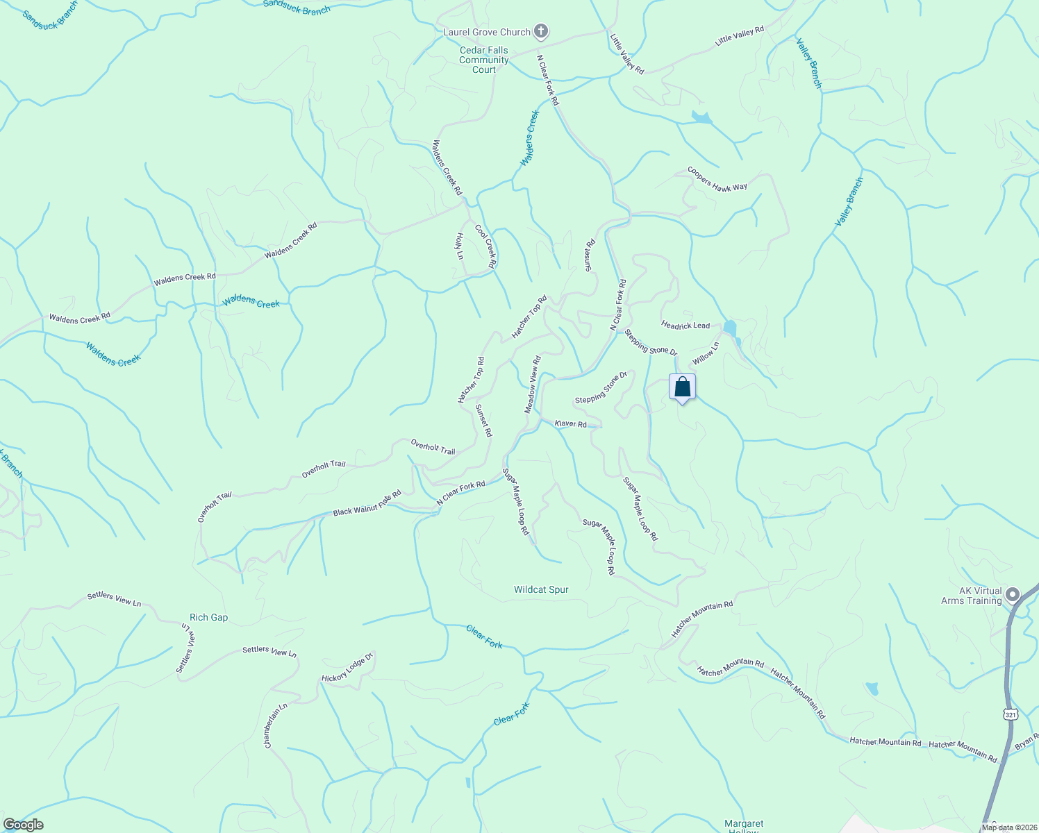 map of restaurants, bars, coffee shops, grocery stores, and more near 3050 Meadow View Road in Sevierville