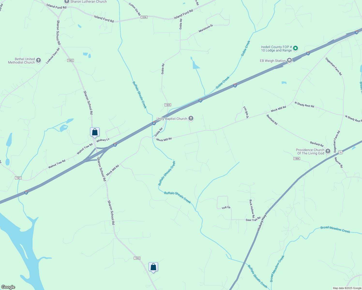map of restaurants, bars, coffee shops, grocery stores, and more near 138 Top Flite Drive in Statesville
