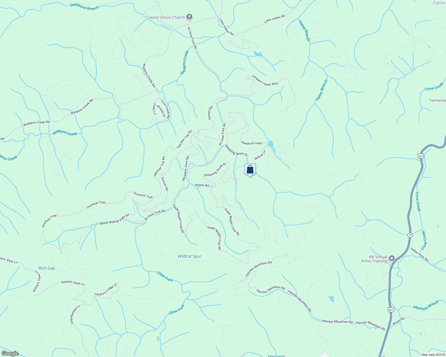 map of restaurants, bars, coffee shops, grocery stores, and more near 3153 Stepping Stone Drive in Sevierville