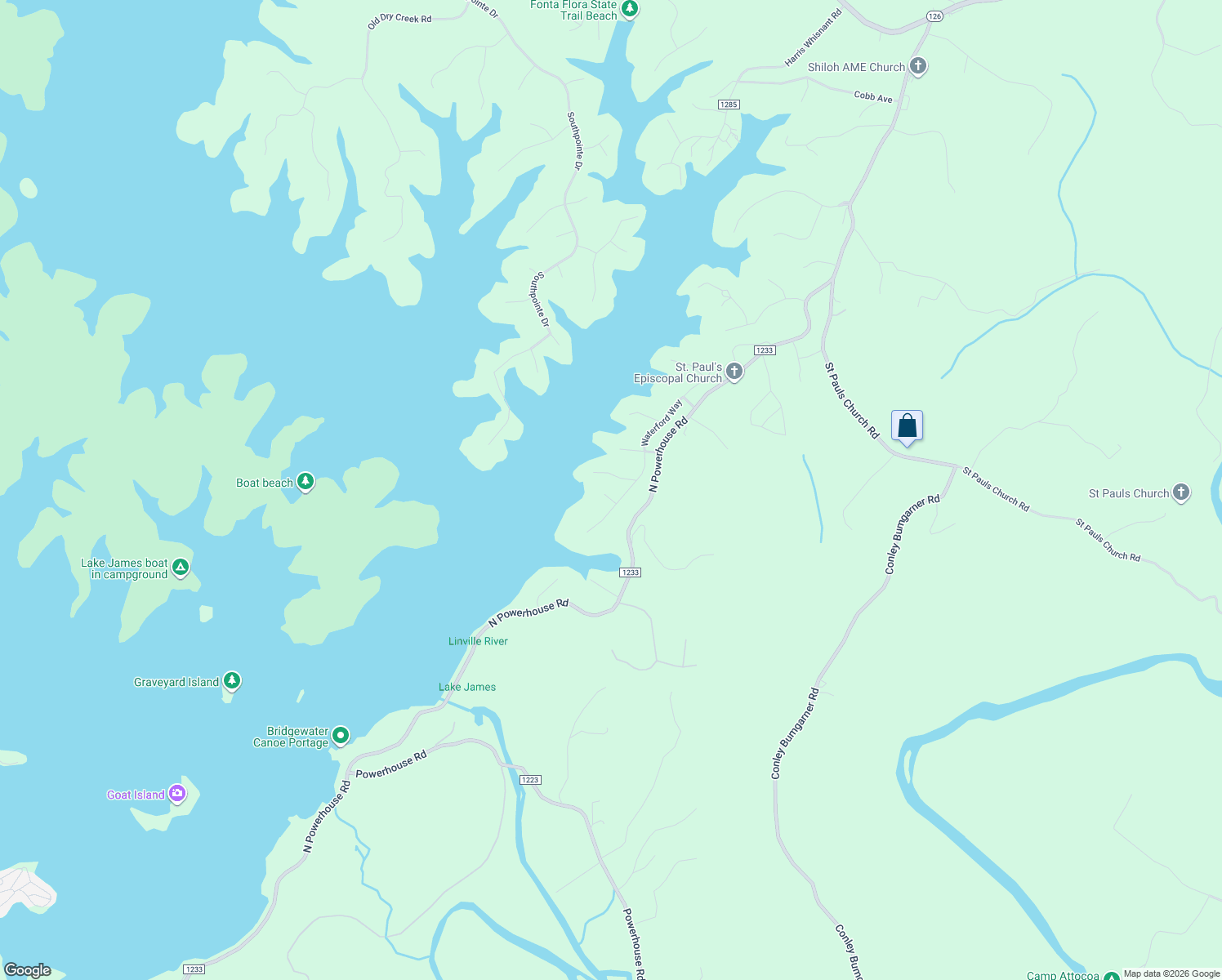 map of restaurants, bars, coffee shops, grocery stores, and more near 4930 Windsor Gate Court in Morganton