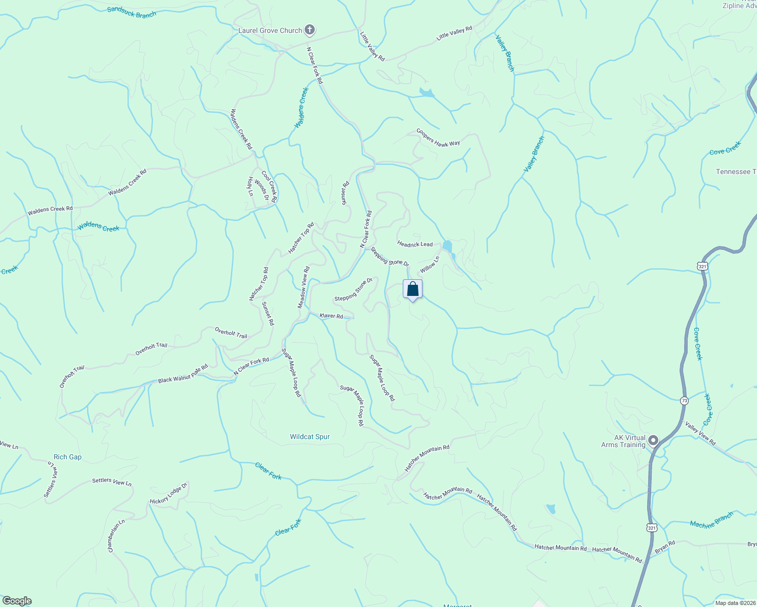 map of restaurants, bars, coffee shops, grocery stores, and more near 3298 Emerald Springs Loop in Sevierville