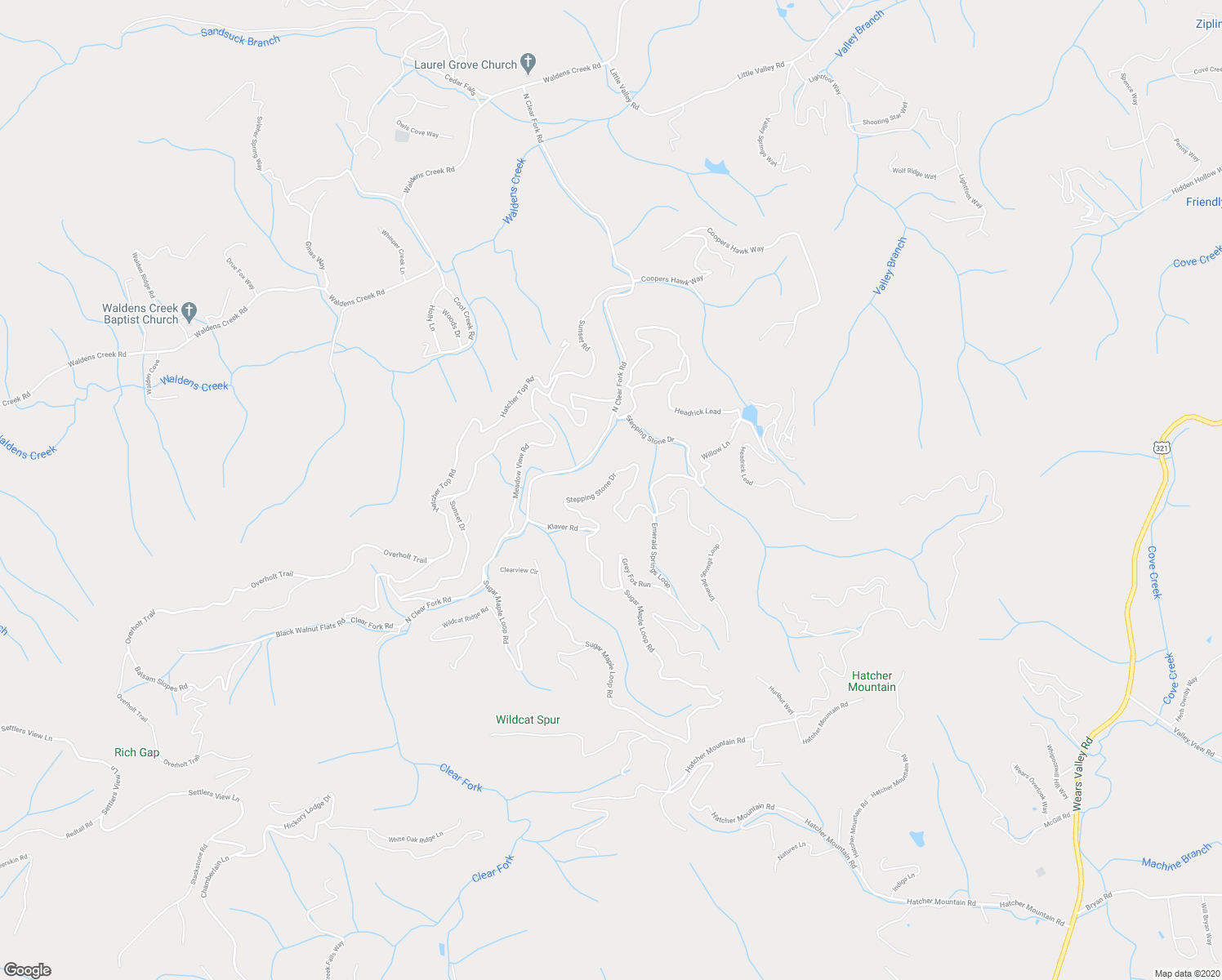 map of restaurants, bars, coffee shops, grocery stores, and more near 3153 Stepping Stone Drive in Sevierville