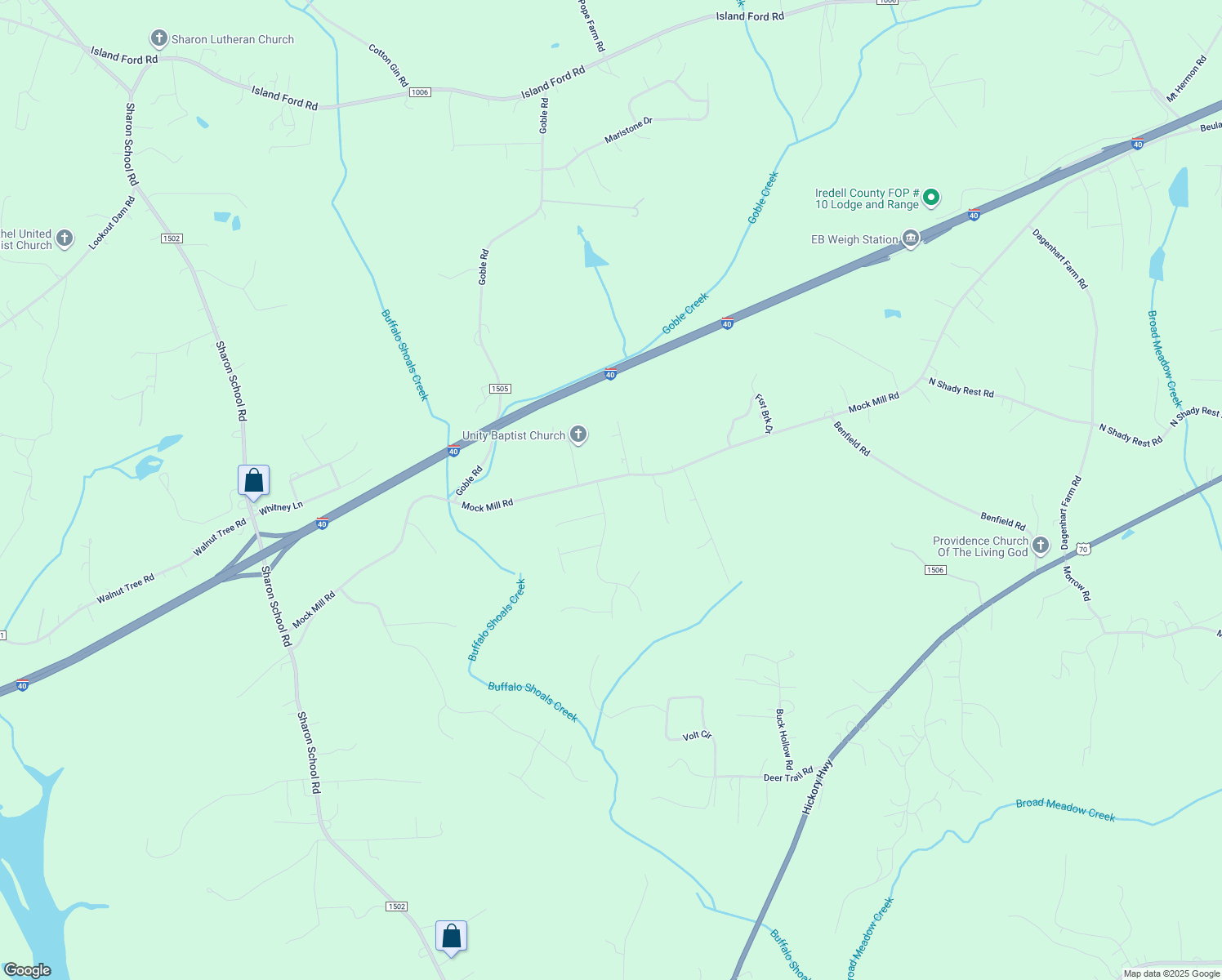 map of restaurants, bars, coffee shops, grocery stores, and more near 109 Titleist Drive in Statesville