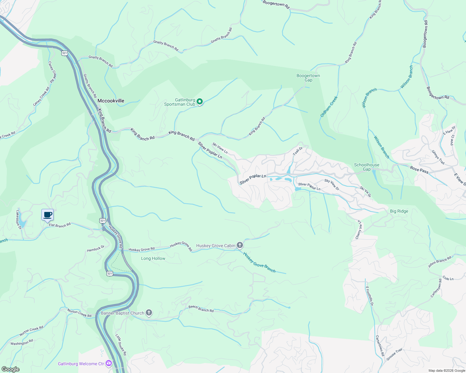 map of restaurants, bars, coffee shops, grocery stores, and more near 813 Ridgefield Drive in Sevierville