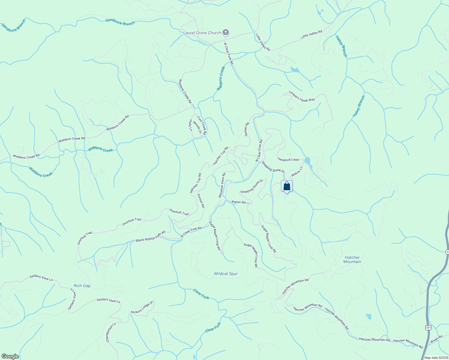 map of restaurants, bars, coffee shops, grocery stores, and more near 3041 Meadow View Road in Sevierville