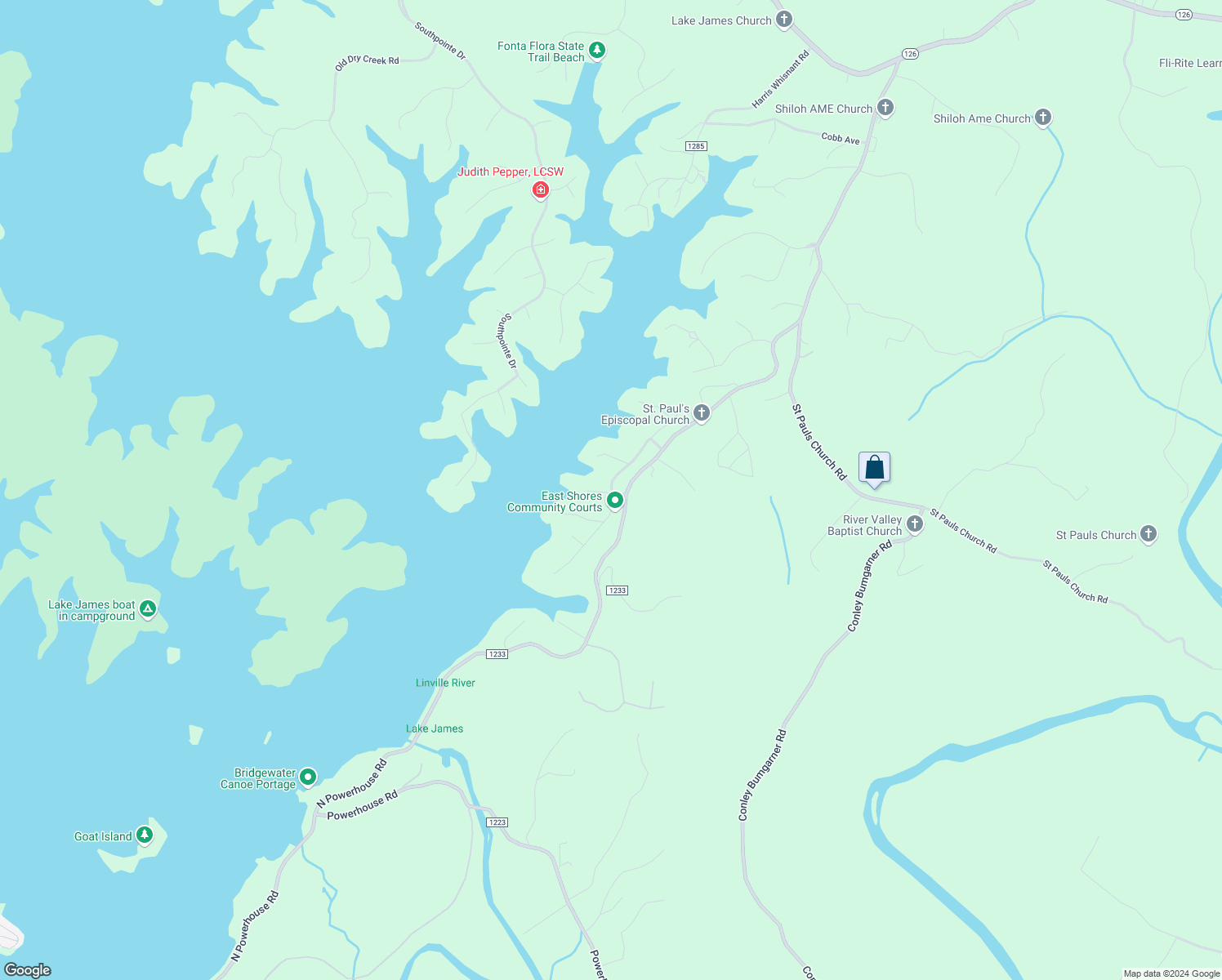 map of restaurants, bars, coffee shops, grocery stores, and more near 2098 Waterford Way in Morganton