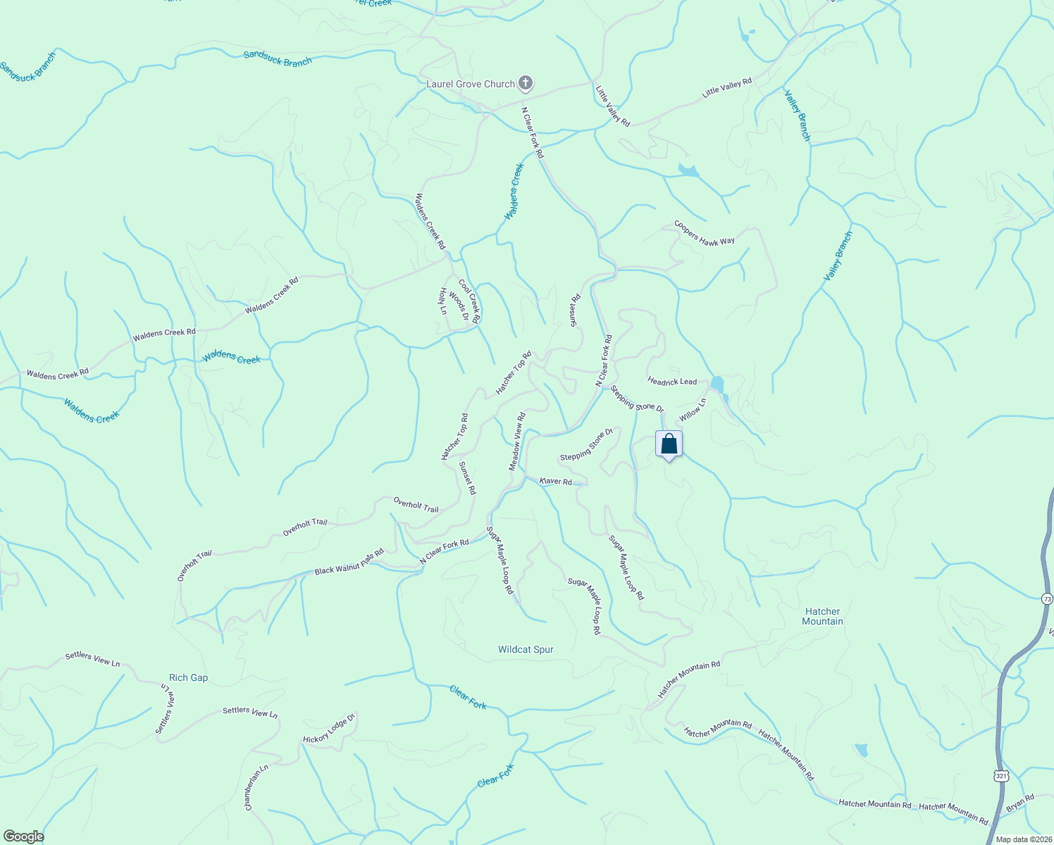 map of restaurants, bars, coffee shops, grocery stores, and more near 3041 Meadow View Road in Sevierville
