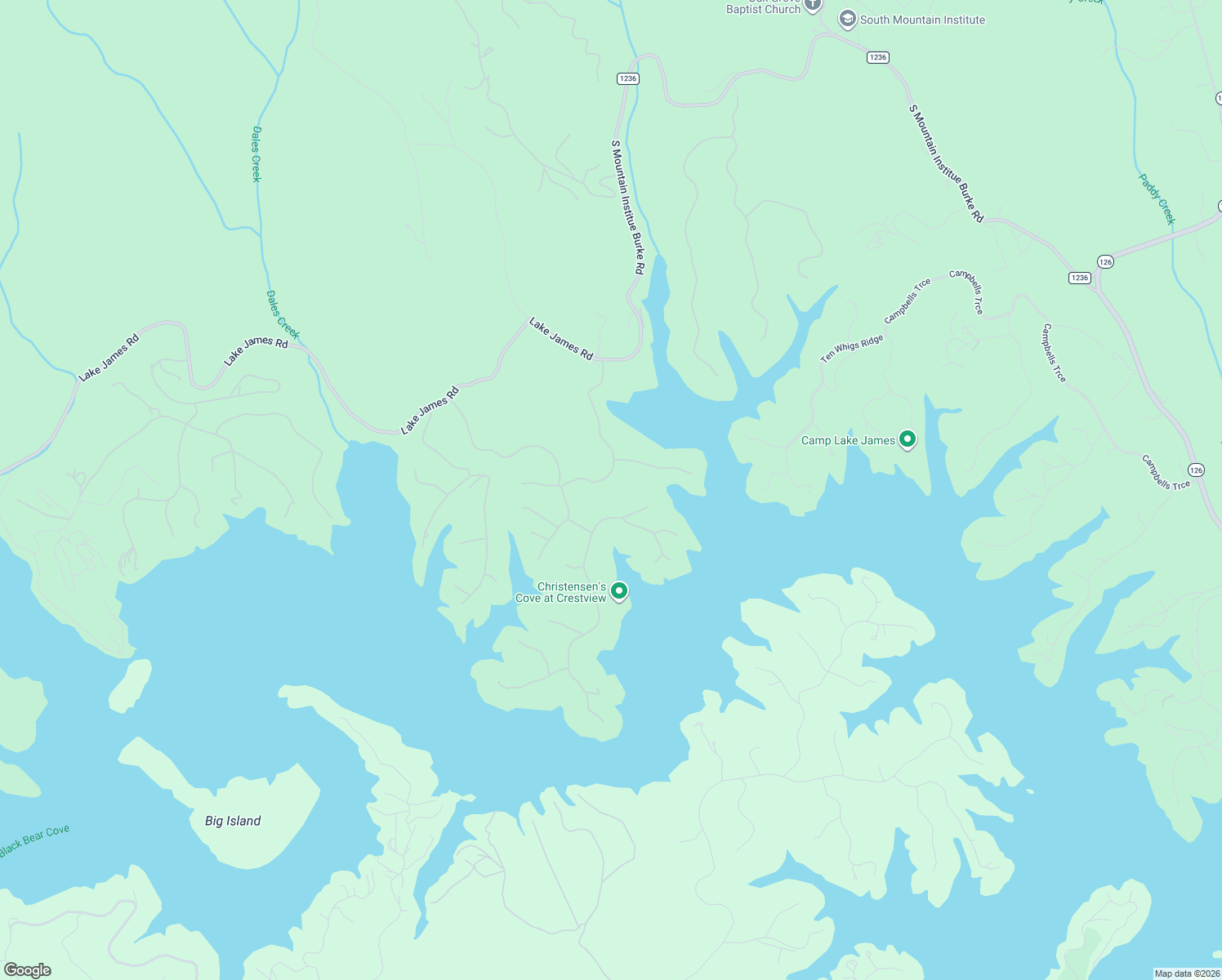 map of restaurants, bars, coffee shops, grocery stores, and more near 407 Peninsula Reserve Road in Nebo