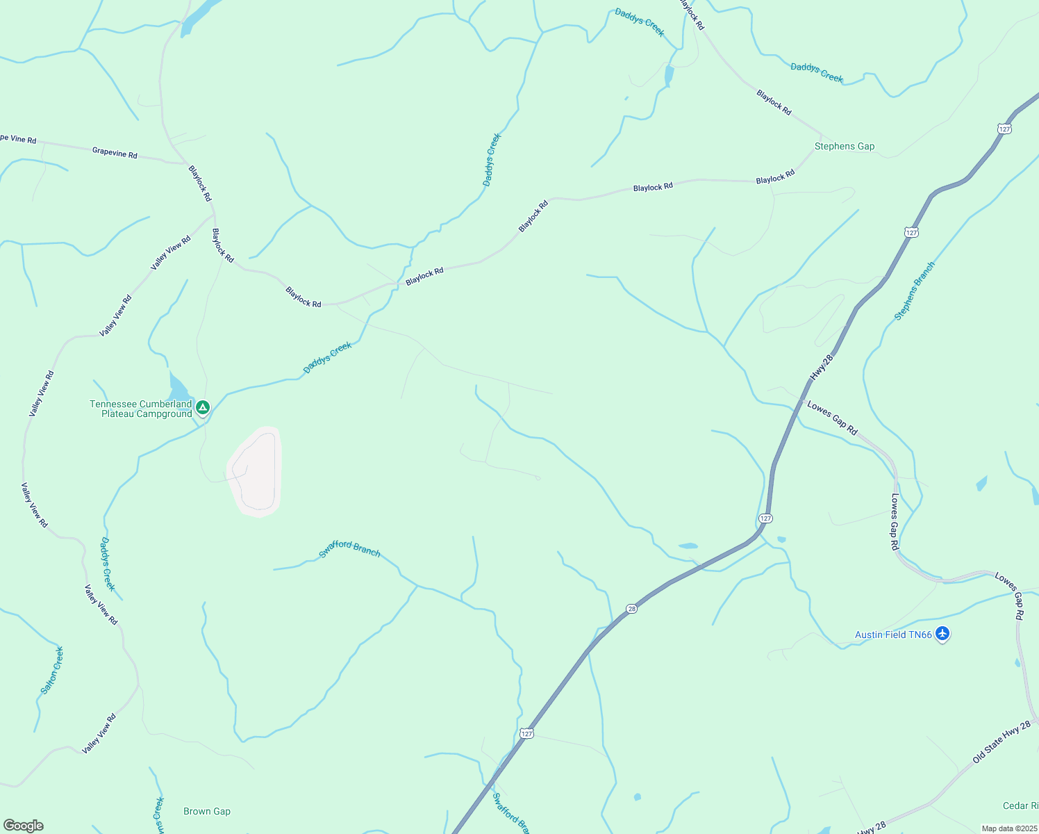 map of restaurants, bars, coffee shops, grocery stores, and more near 103 Cool Breeze Boulevard in Crossville