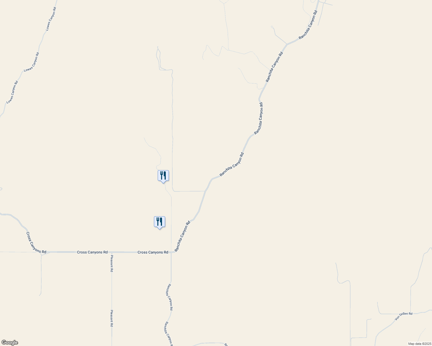 map of restaurants, bars, coffee shops, grocery stores, and more near 3470 Ranchita Canyon Road in San Miguel