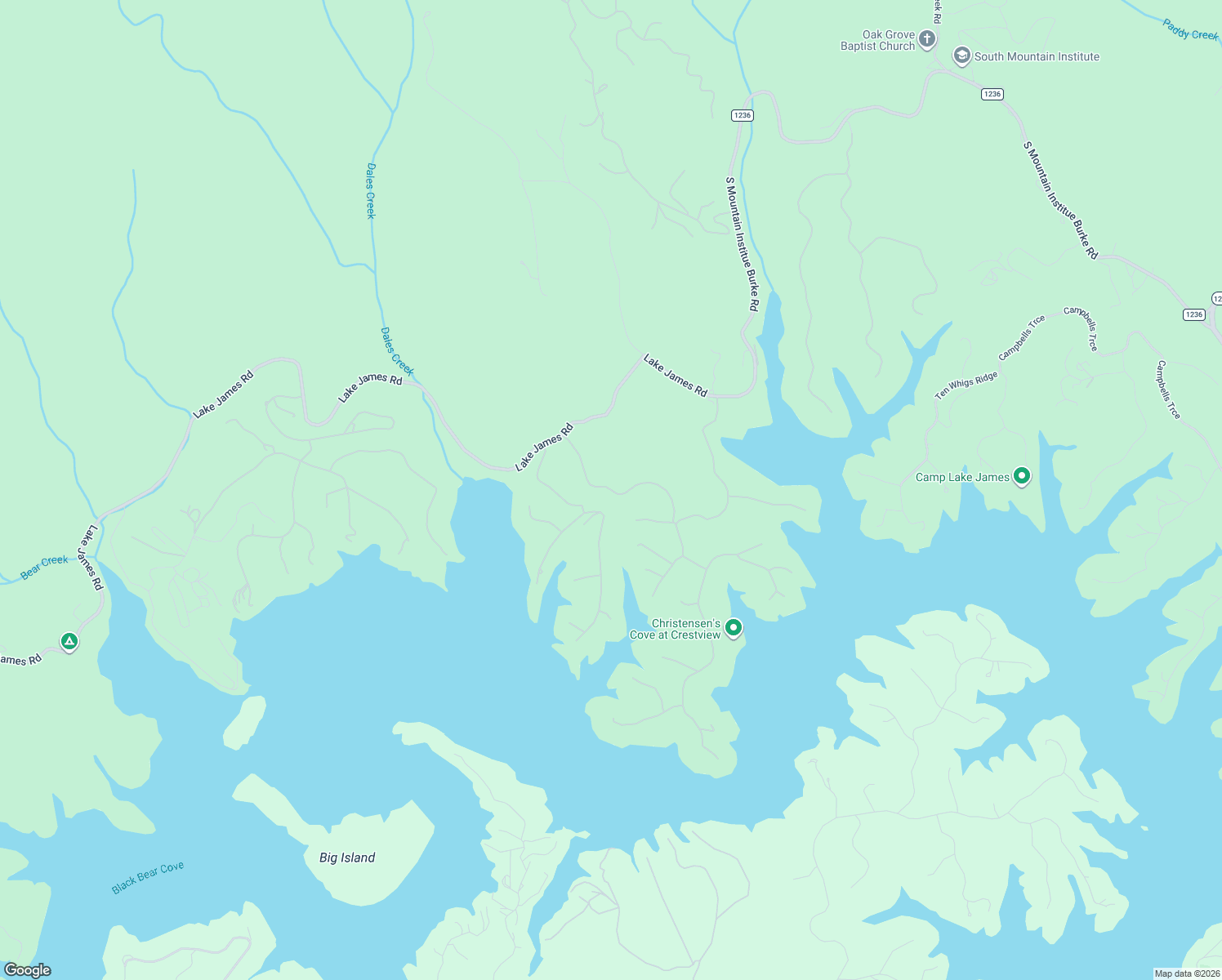map of restaurants, bars, coffee shops, grocery stores, and more near Ridge Point Road in McDowell County
