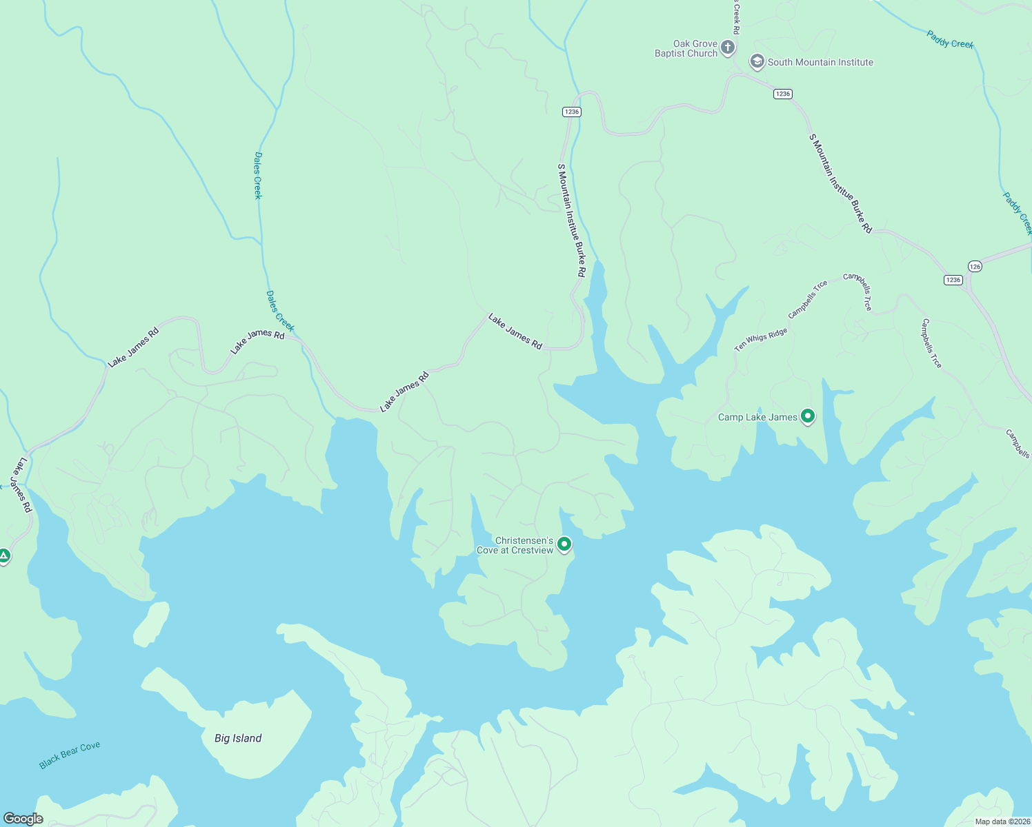 map of restaurants, bars, coffee shops, grocery stores, and more near Ridge Point Road in Nebo