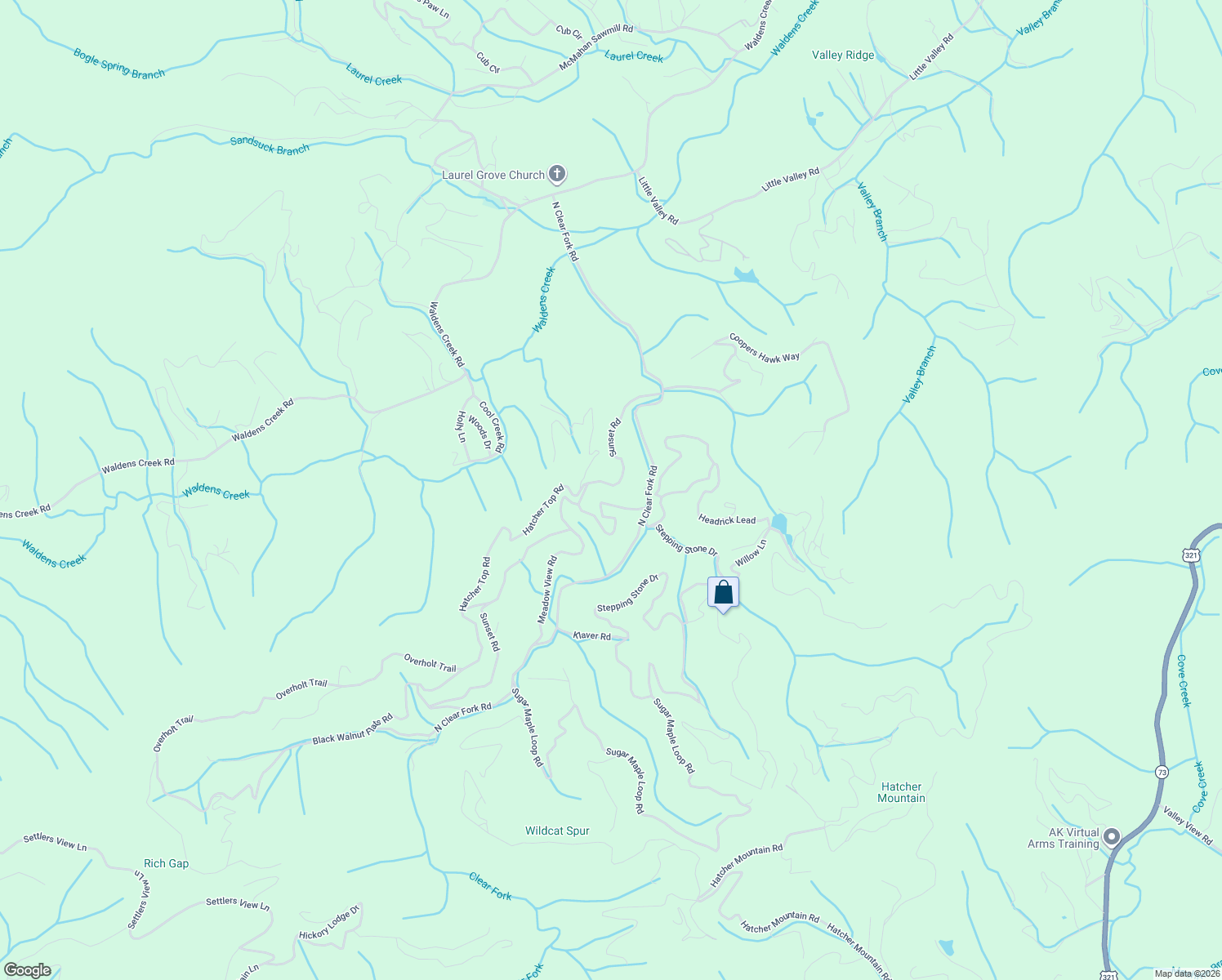 map of restaurants, bars, coffee shops, grocery stores, and more near 2435 Sunset Road in Sevierville