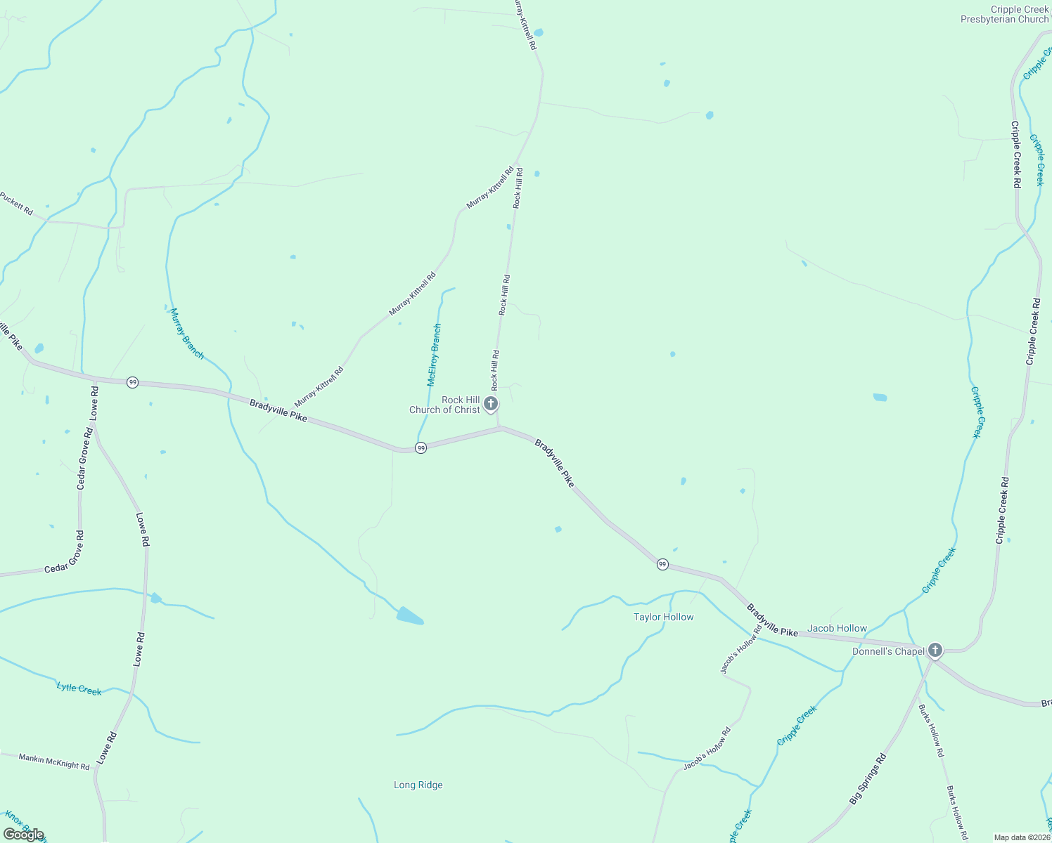 map of restaurants, bars, coffee shops, grocery stores, and more near 4981 Rock Hill Road in Readyville
