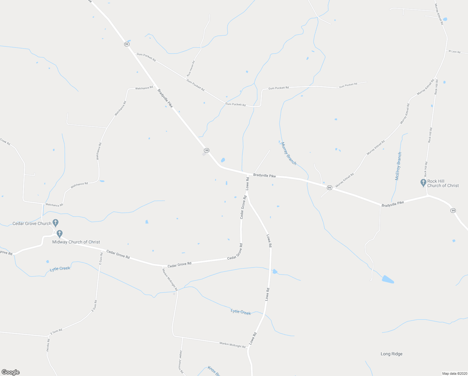 map of restaurants, bars, coffee shops, grocery stores, and more near 8670 Bradyville Pike in Murfreesboro