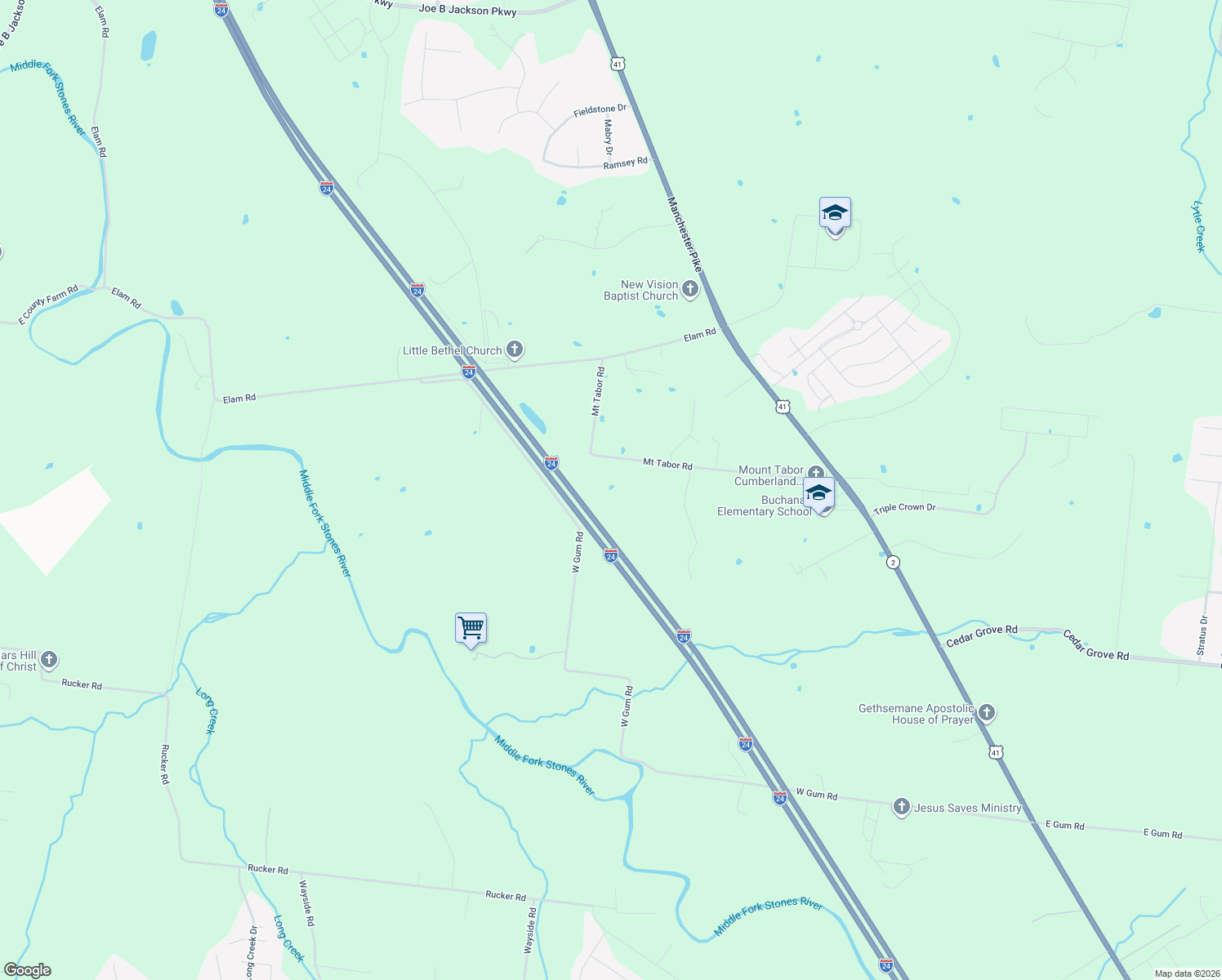 map of restaurants, bars, coffee shops, grocery stores, and more near 3228 Mount Tabor Road in Murfreesboro