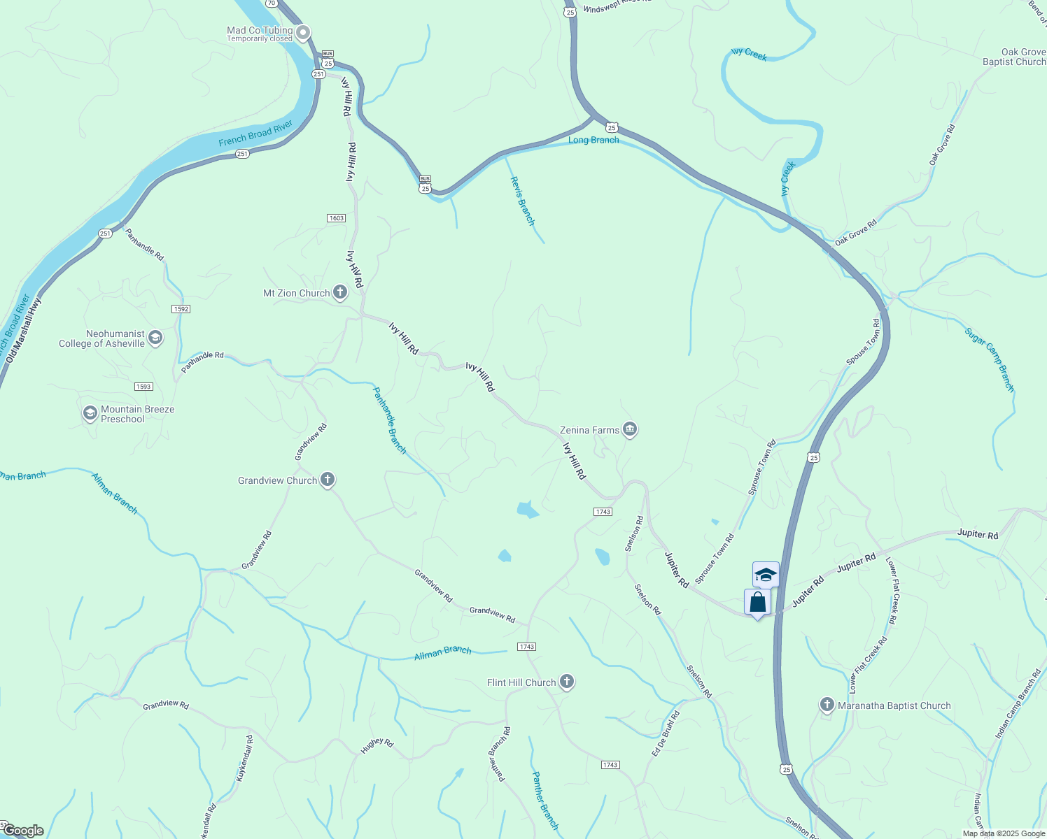 map of restaurants, bars, coffee shops, grocery stores, and more near 1 Collins Road in Marshall