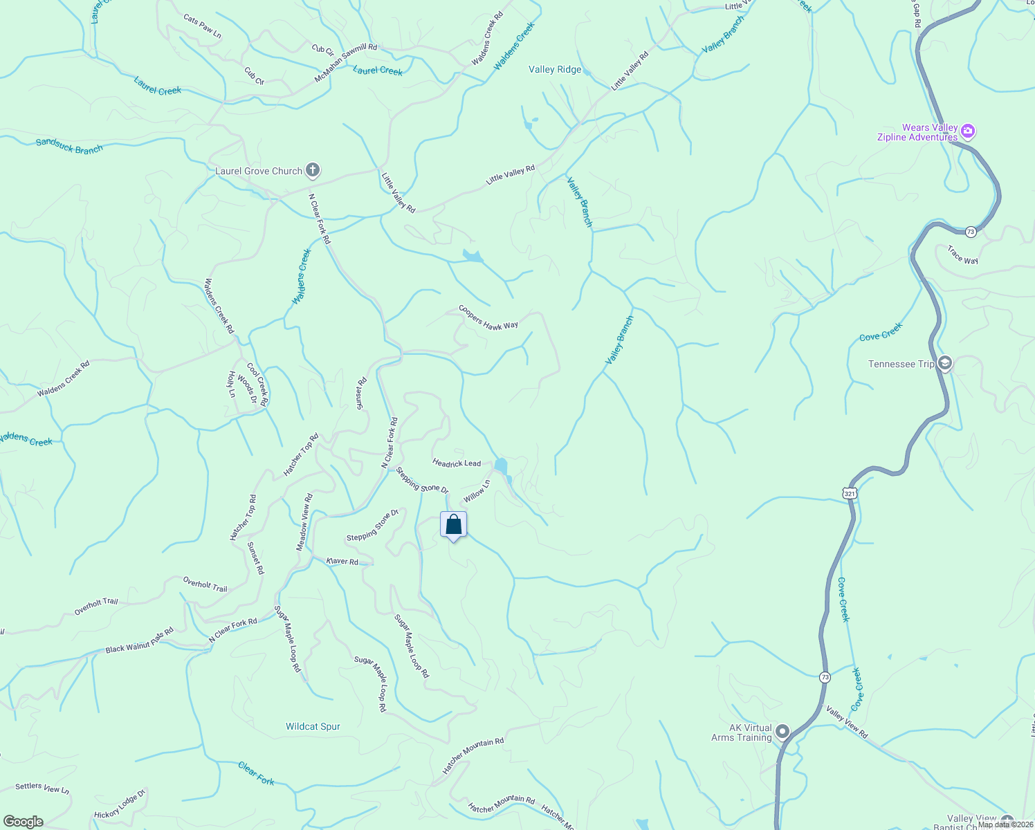map of restaurants, bars, coffee shops, grocery stores, and more near 2529 Mountain Holly Way in Sevierville