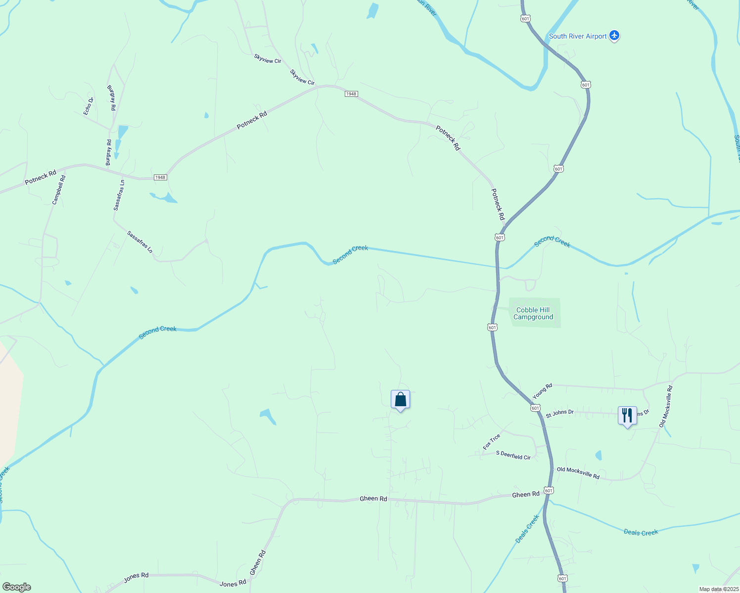 map of restaurants, bars, coffee shops, grocery stores, and more near 675 Gupton Drive in Salisbury