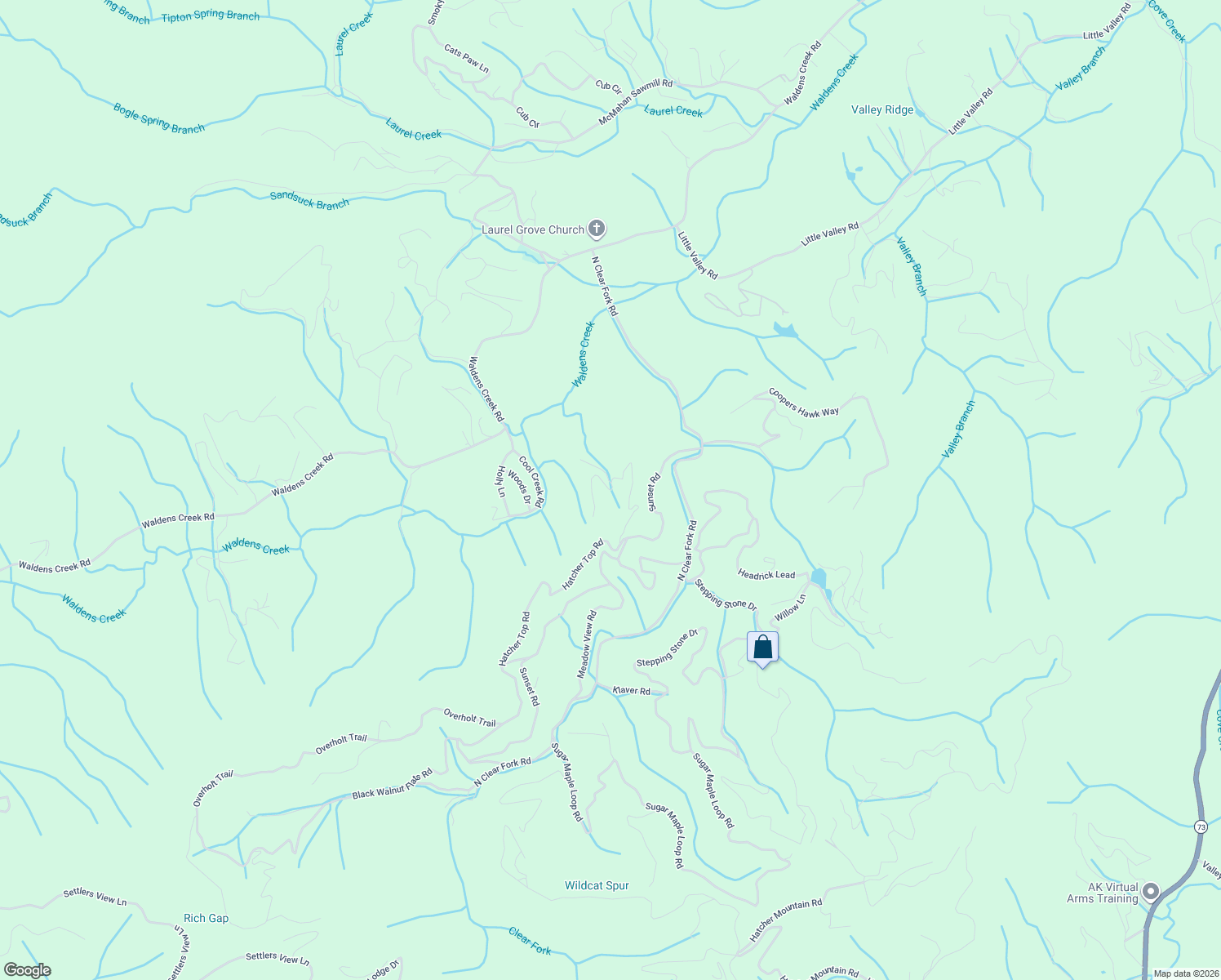 map of restaurants, bars, coffee shops, grocery stores, and more near Dove View Road in Sevier County