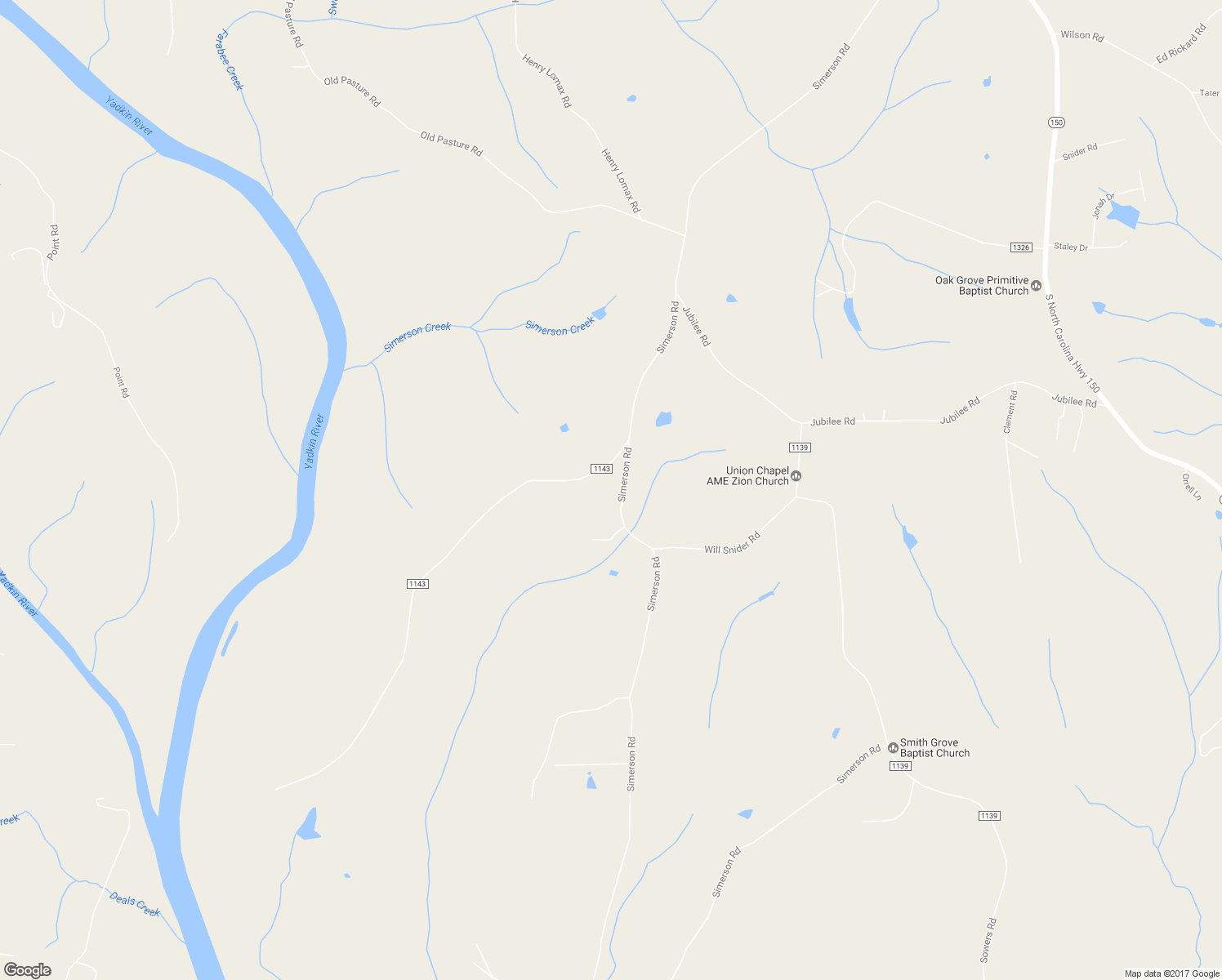 map of restaurants, bars, coffee shops, grocery stores, and more near 2204 Simerson Road in Linwood