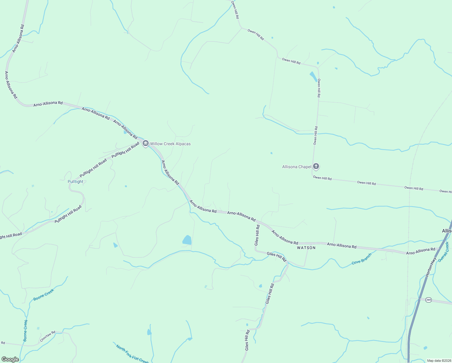 map of restaurants, bars, coffee shops, grocery stores, and more near 6938 Arno-Allisona Road in College Grove