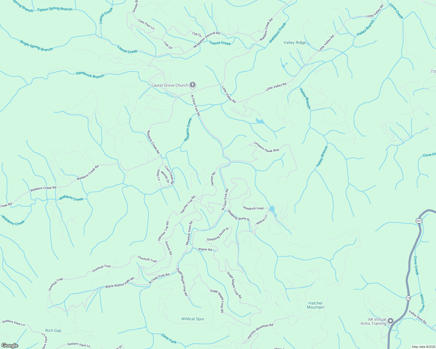 map of restaurants, bars, coffee shops, grocery stores, and more near 2420 Sunset Road in Sevierville