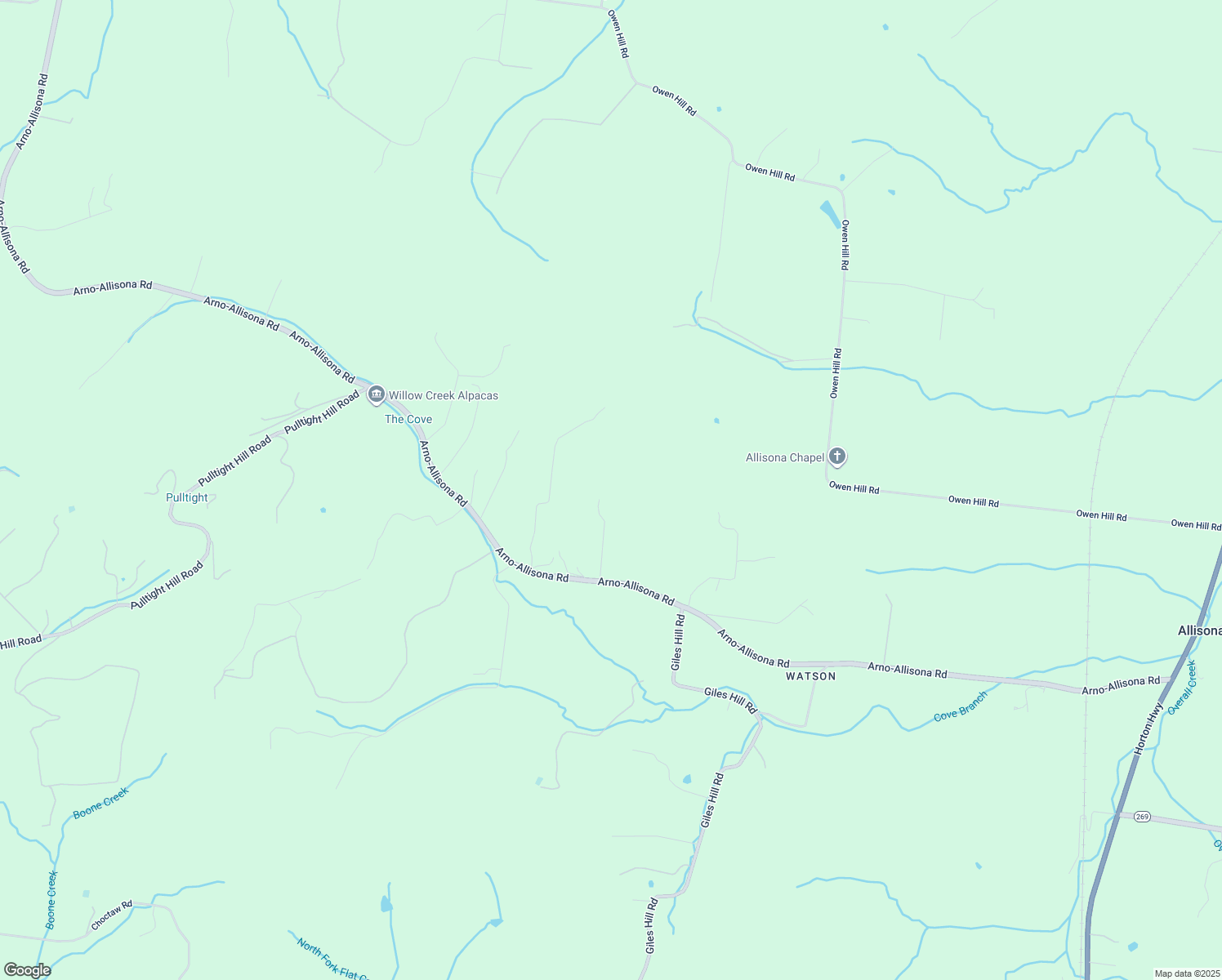 map of restaurants, bars, coffee shops, grocery stores, and more near 6938 Arno-Allisona Road in College Grove