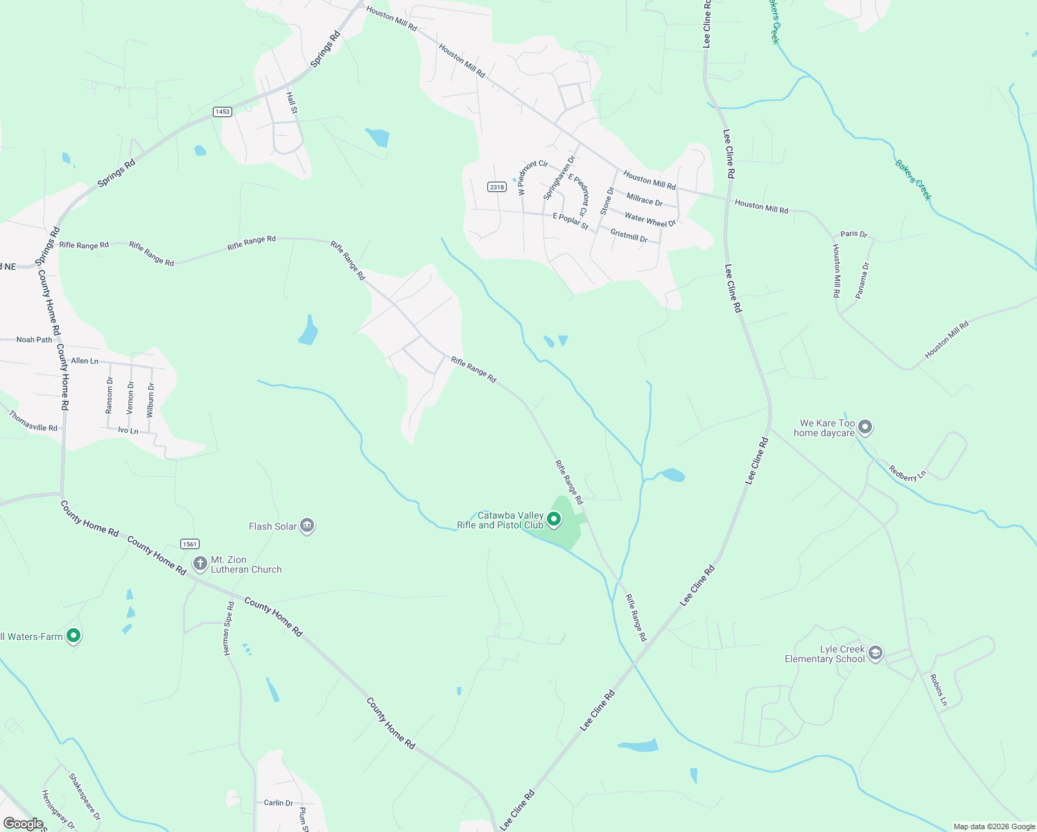 map of restaurants, bars, coffee shops, grocery stores, and more near 4661 Rifle Range Road in Conover