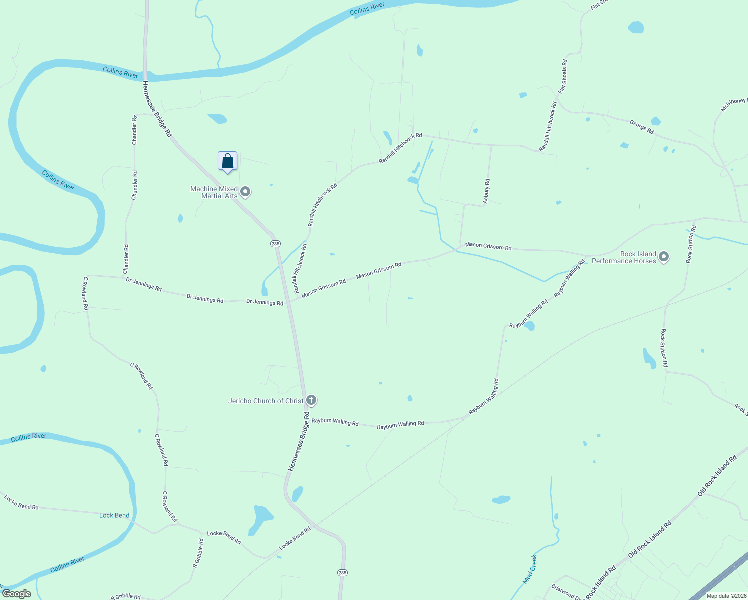 map of restaurants, bars, coffee shops, grocery stores, and more near 2777 Mason Grissom Rd in Rock Island