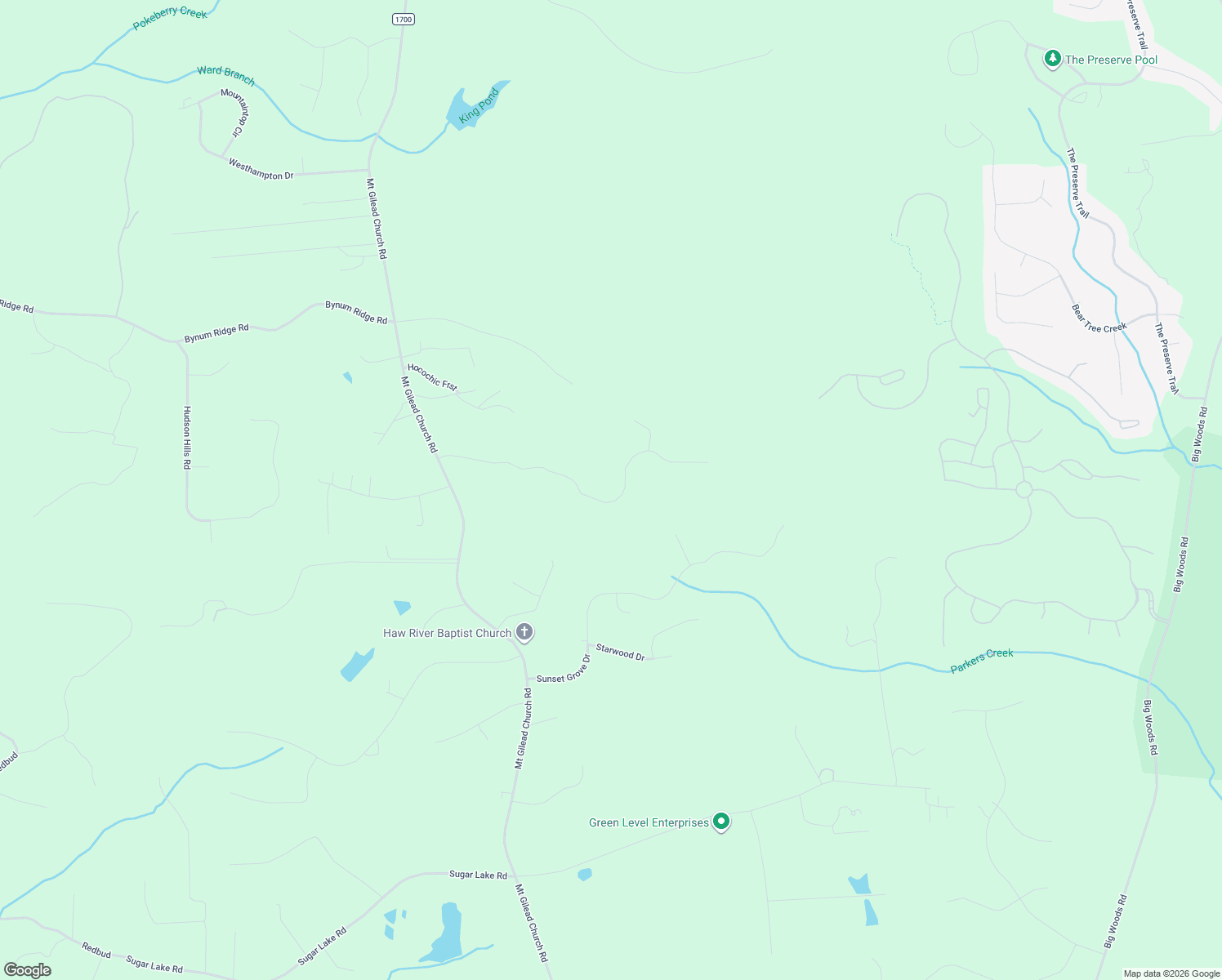 map of restaurants, bars, coffee shops, grocery stores, and more near 345 Valley Lane in Pittsboro