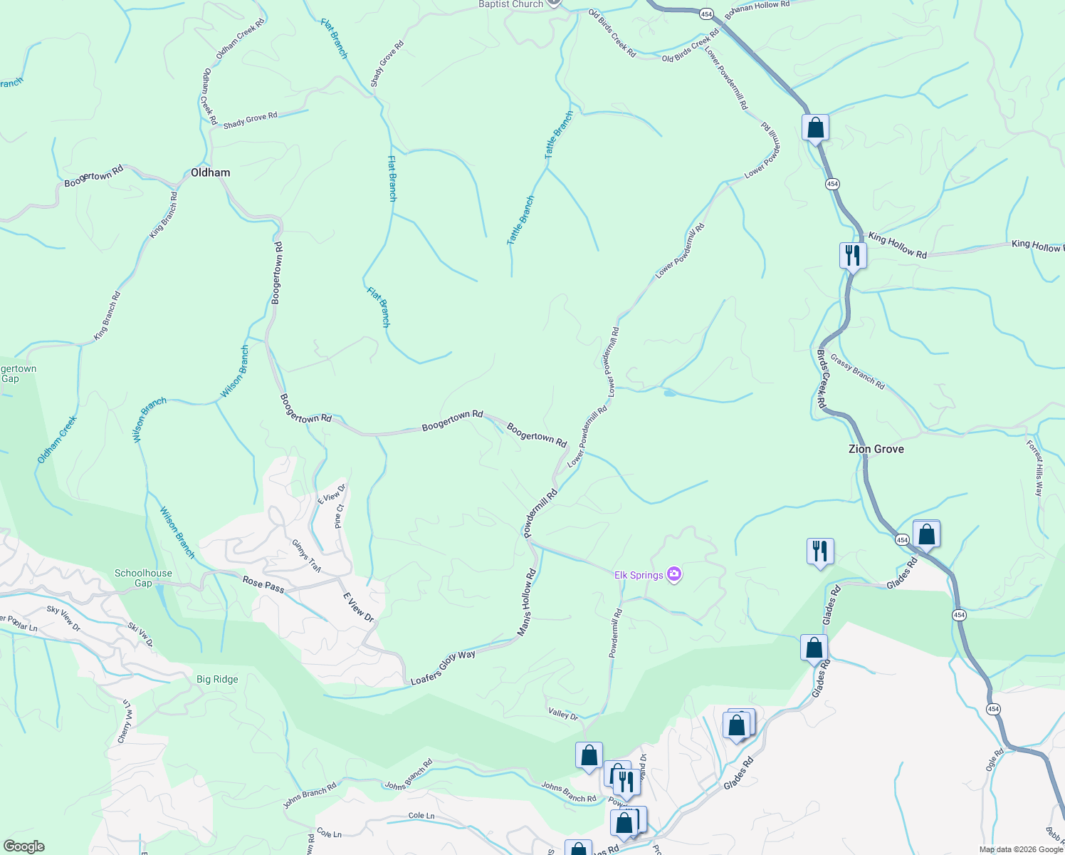 map of restaurants, bars, coffee shops, grocery stores, and more near 913 Carvers Lane in Sevierville