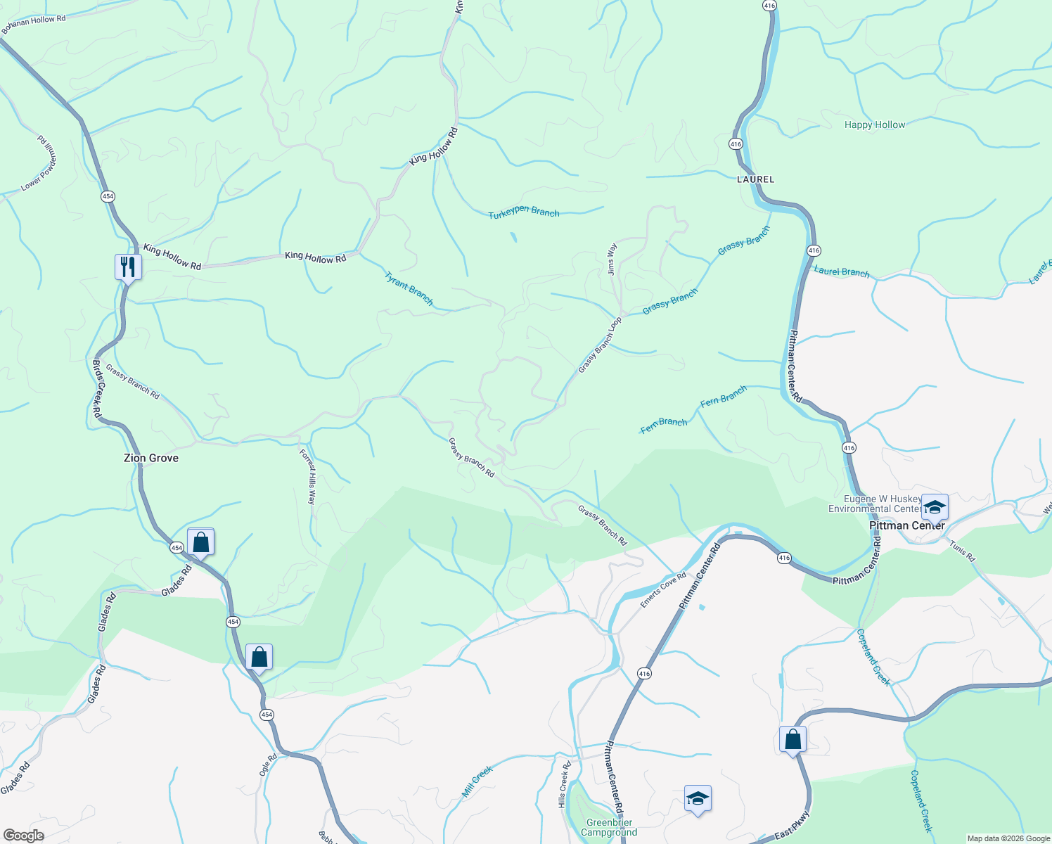 map of restaurants, bars, coffee shops, grocery stores, and more near 2551-2561 Grassy Branch Loop in Sevierville