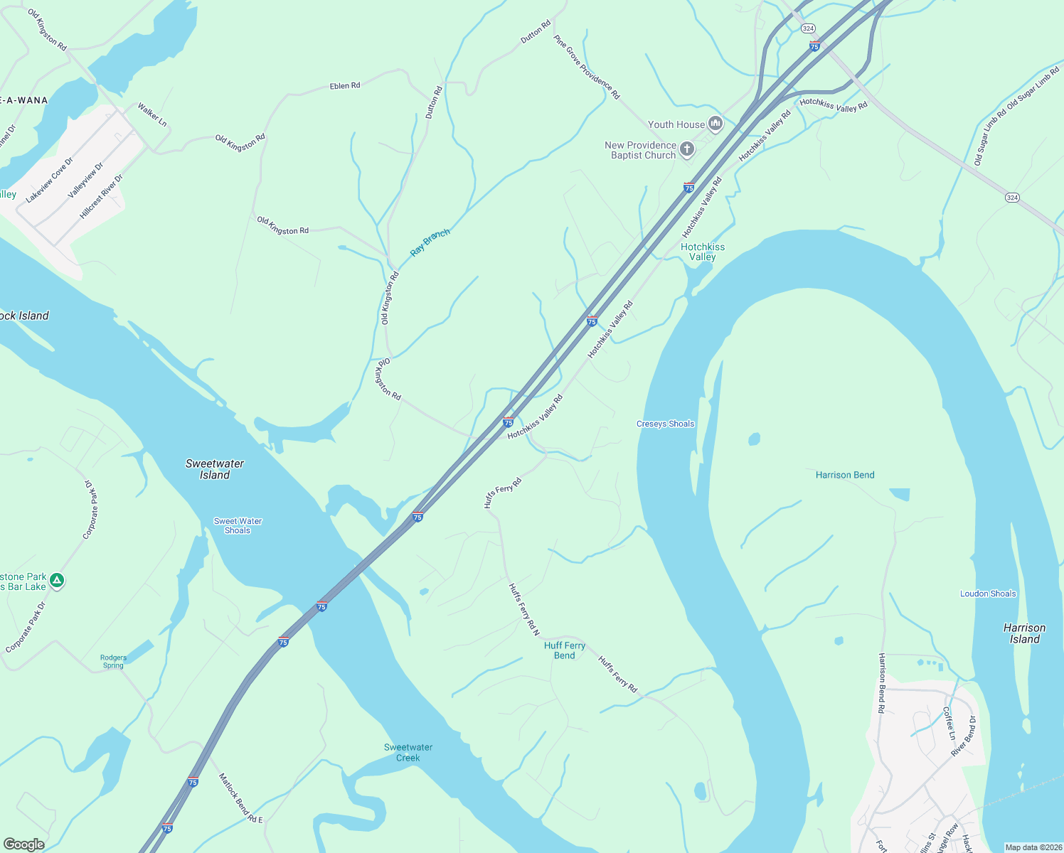 map of restaurants, bars, coffee shops, grocery stores, and more near 104 Huffs Ferry Road in Loudon