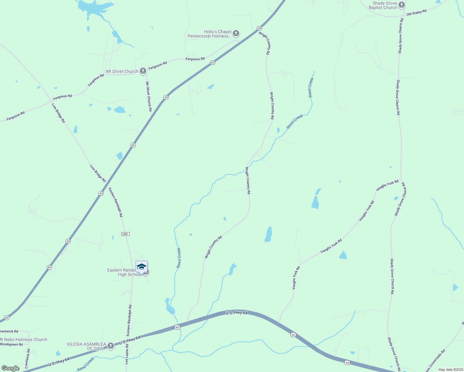 map of restaurants, bars, coffee shops, grocery stores, and more near 6039 Griffin Dr in Ramseur