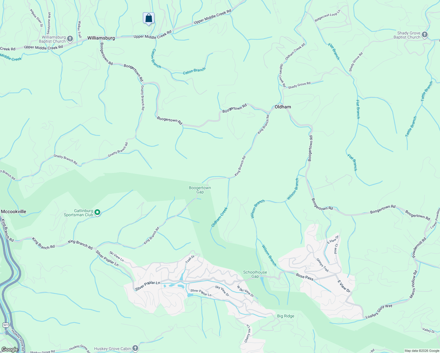map of restaurants, bars, coffee shops, grocery stores, and more near 995 King Branch Road in Sevierville