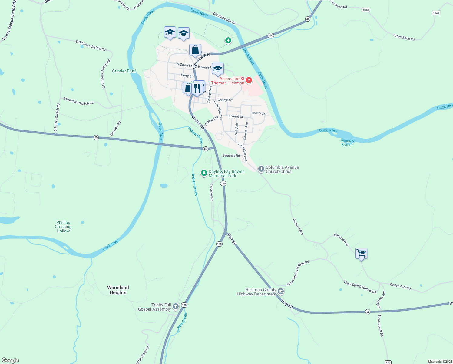 map of restaurants, bars, coffee shops, grocery stores, and more near 147 Linden Rd in Centerville
