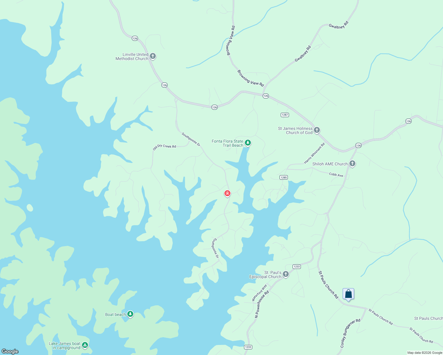 map of restaurants, bars, coffee shops, grocery stores, and more near 1429 Southpointe Drive in Morganton