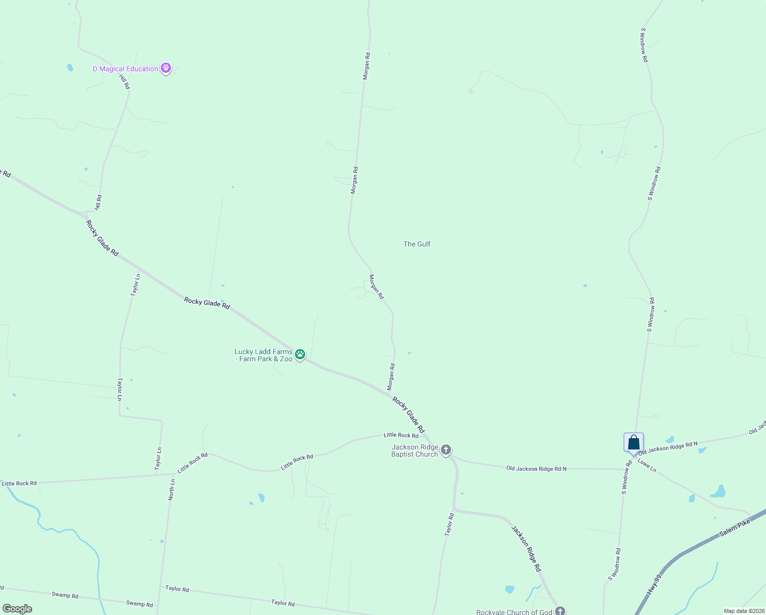 map of restaurants, bars, coffee shops, grocery stores, and more near 5762 Morgan Rd in Rockvale