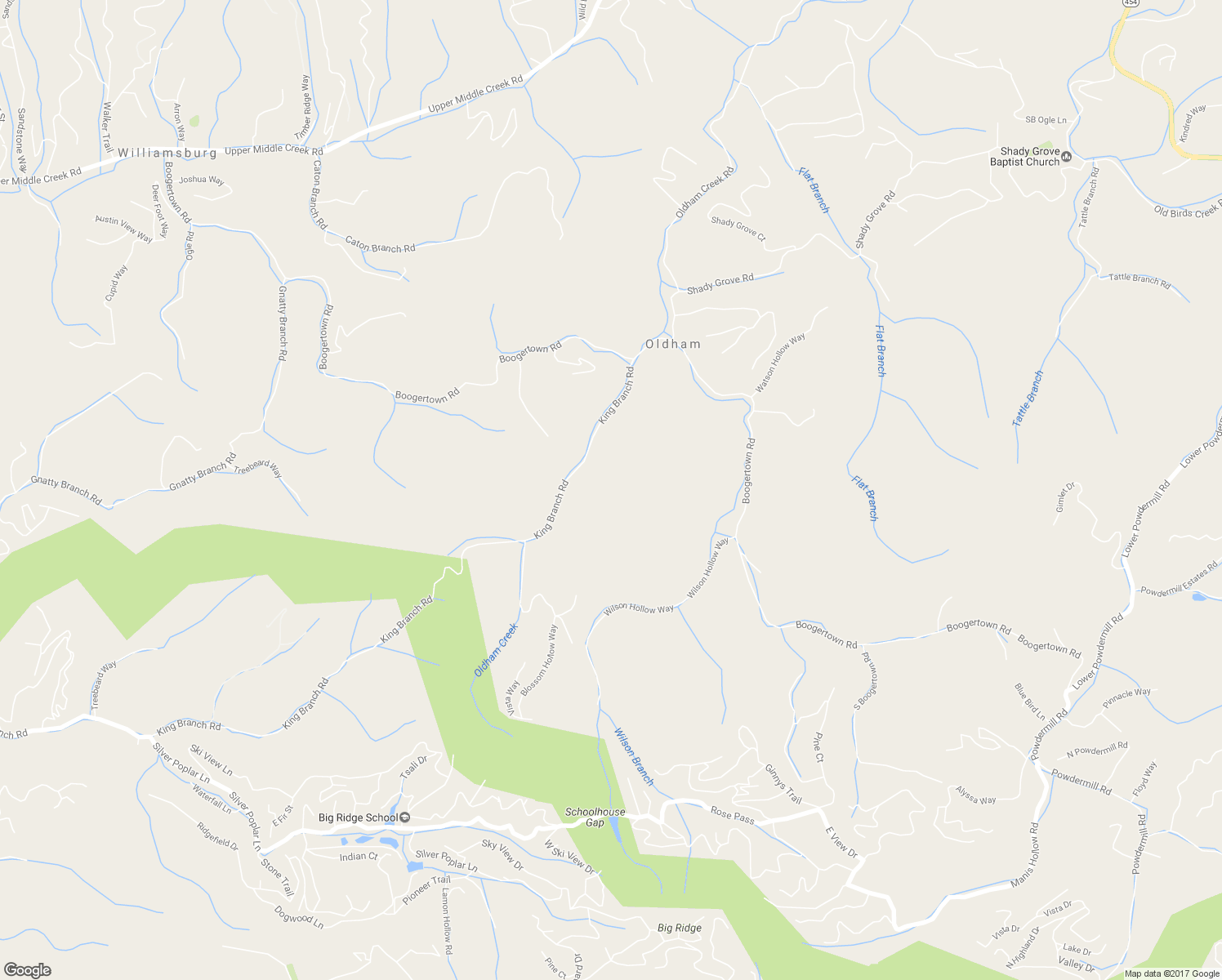 map of restaurants, bars, coffee shops, grocery stores, and more near 1105 King Branch Road in Sevierville