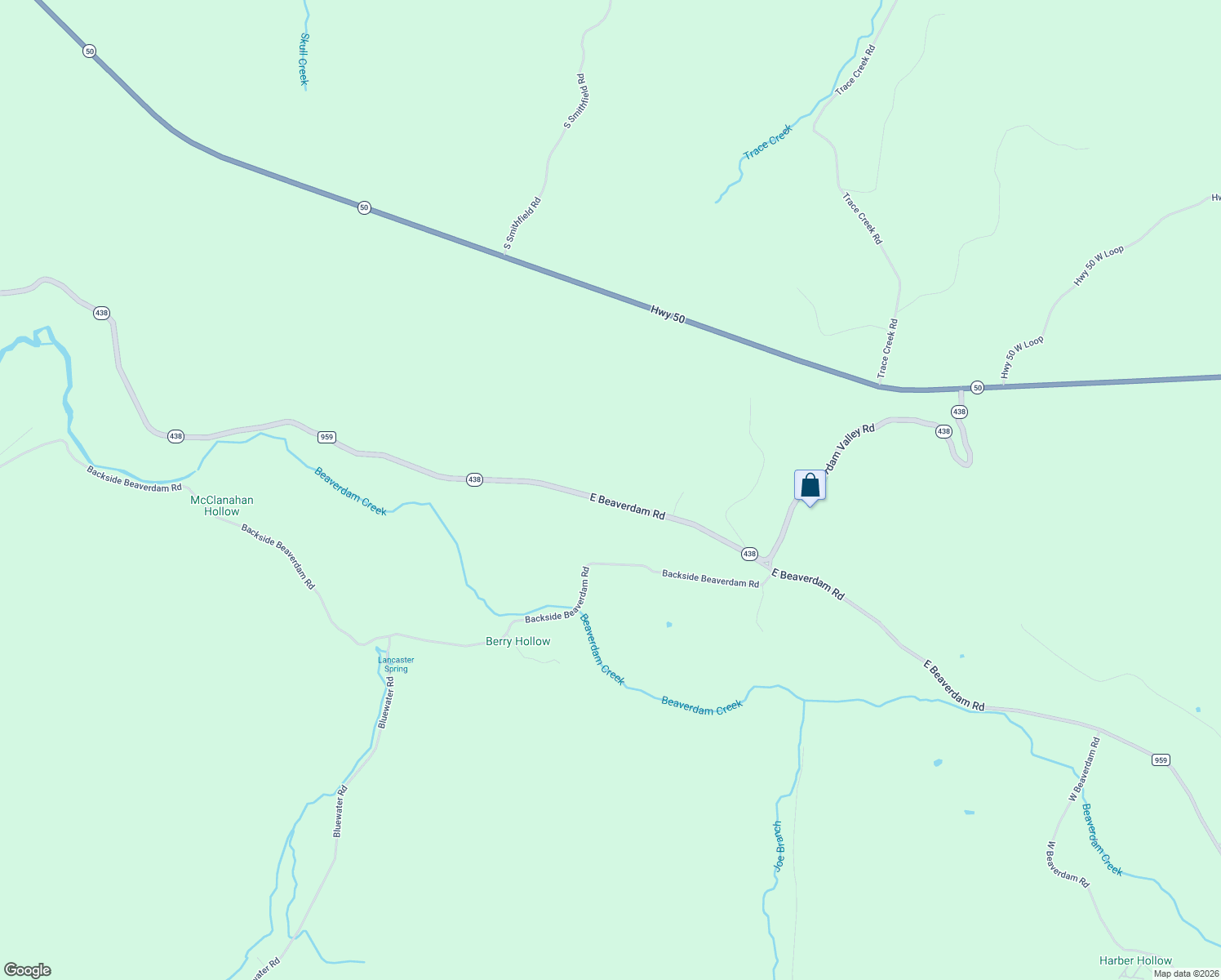 map of restaurants, bars, coffee shops, grocery stores, and more near 3290 East Beaverdam Road in Centerville
