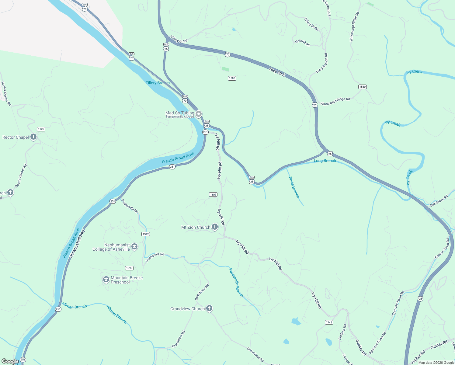 map of restaurants, bars, coffee shops, grocery stores, and more near 131 Ivy Bluffs Road in Marshall