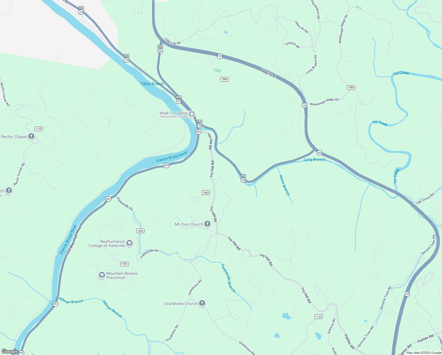 map of restaurants, bars, coffee shops, grocery stores, and more near 131 Ivy Bluffs Road in Marshall